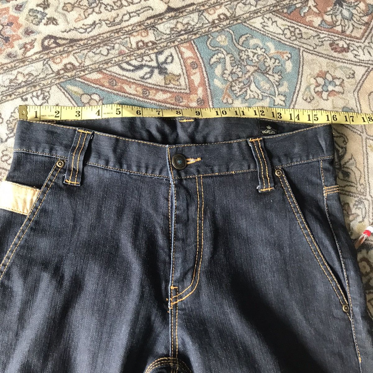 Japanese Brand SEMANTIC DESIGN Denim Skinny Native Navajo Buckle back Size US 31 - 15 Thumbnail