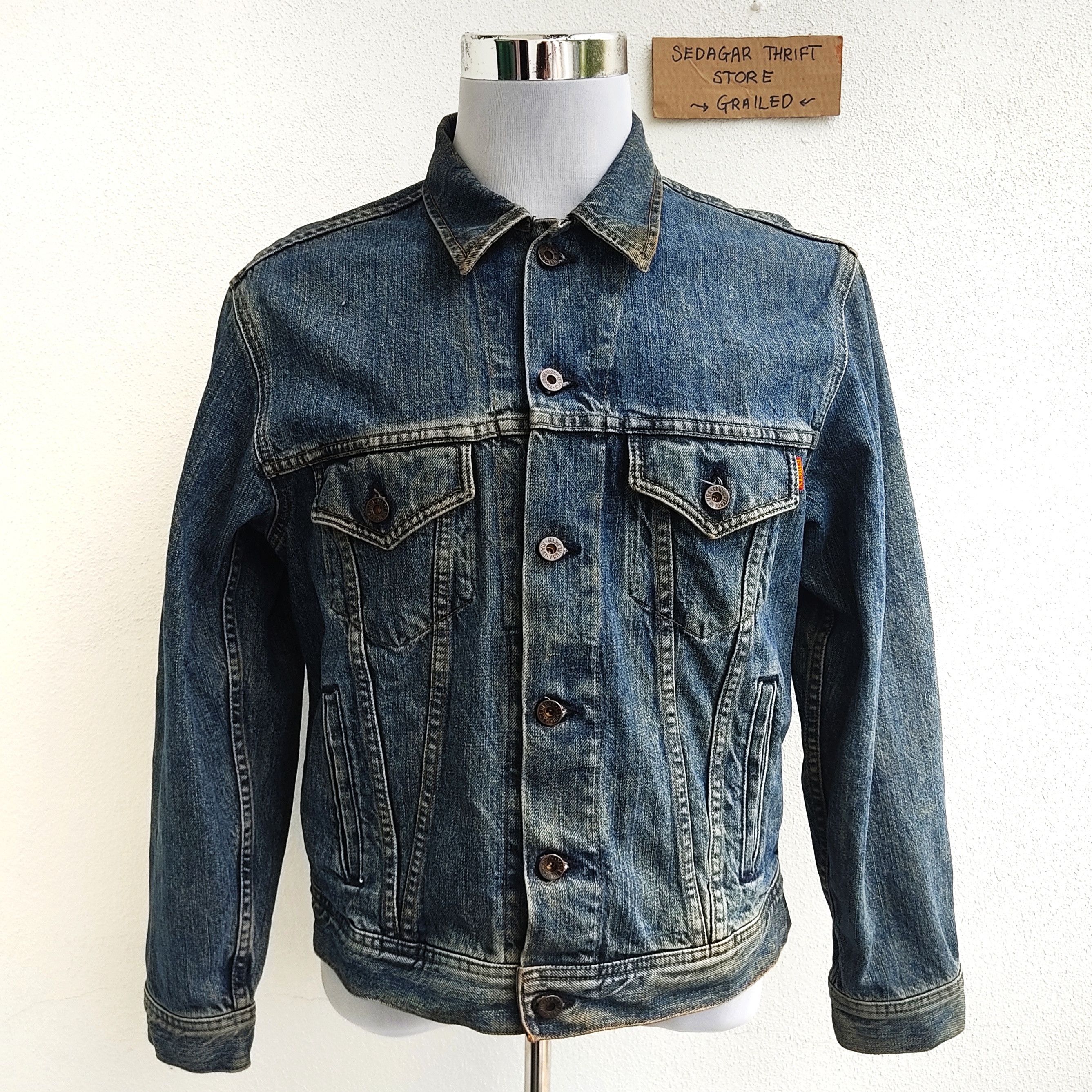 Denim Jacket × Edwin × Vintage Rare Vintage 90s Edwin Red