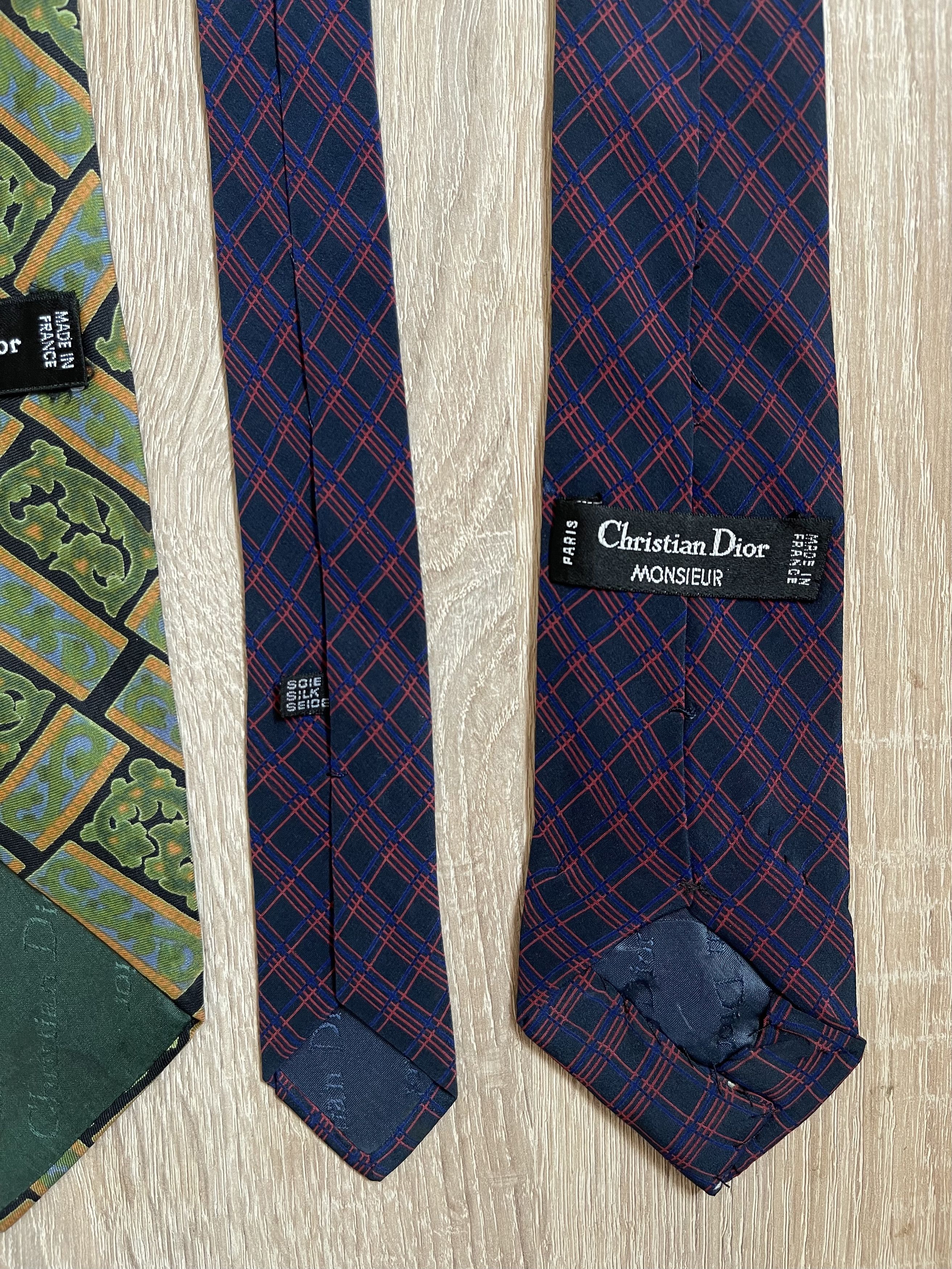 Christian Dior Monsieur 🔥 2 x christian Dior silk Ties France Size ONE SIZE - 2 Thumbnail