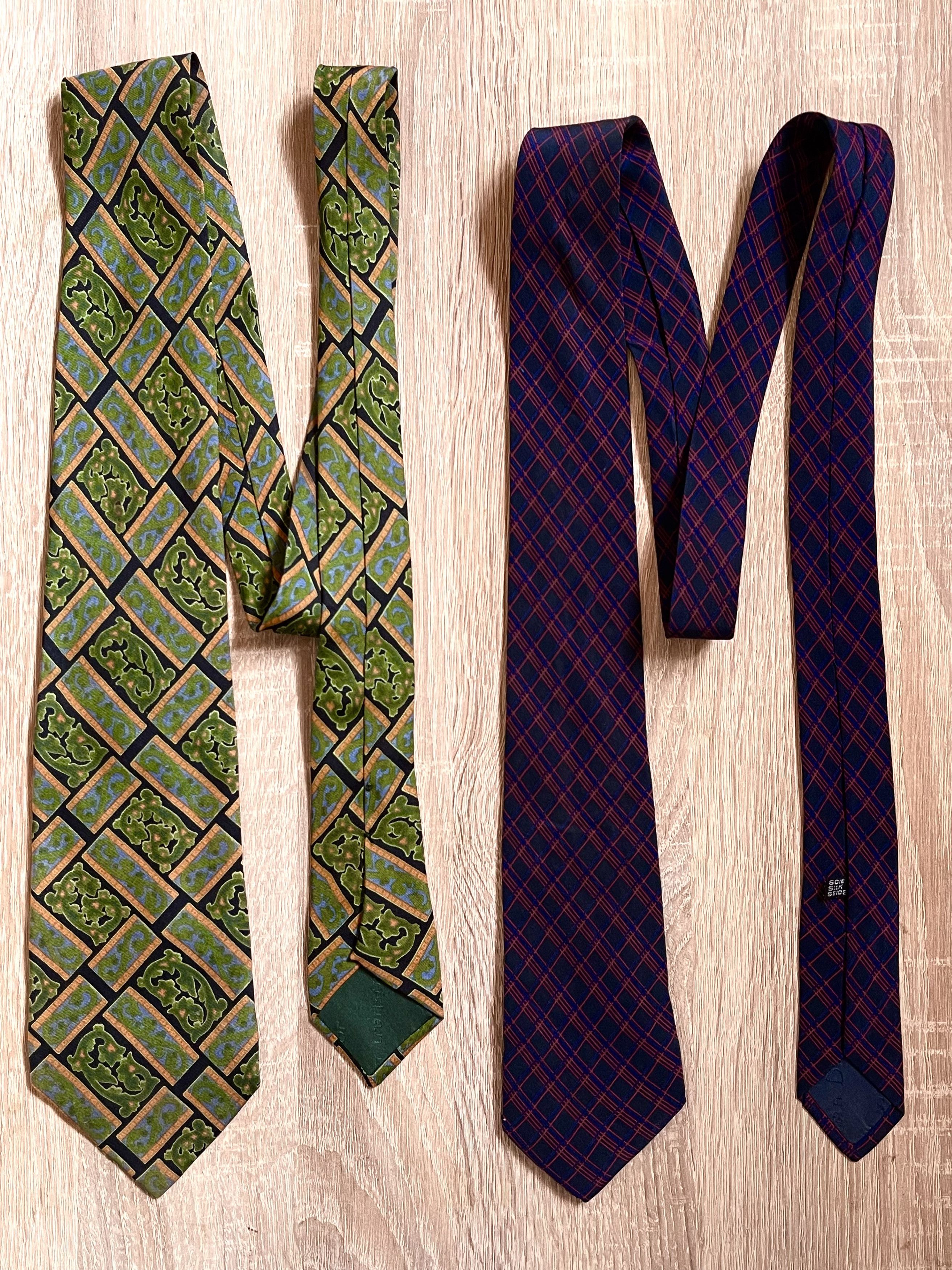 Christian Dior Monsieur 🔥 2 x christian Dior silk Ties France Size ONE SIZE - 4 Thumbnail