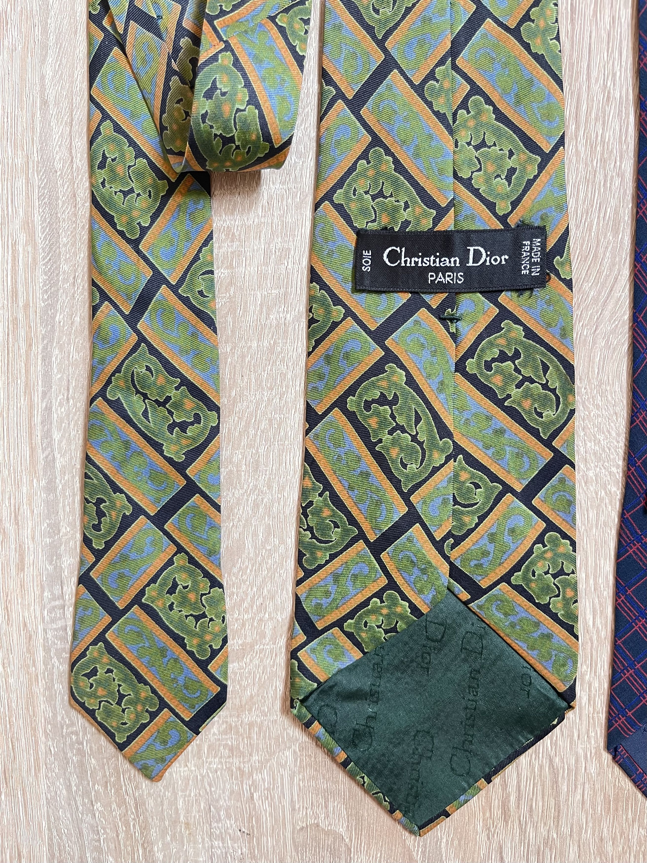 Christian Dior Monsieur 🔥 2 x christian Dior silk Ties France Size ONE SIZE - 5 Thumbnail