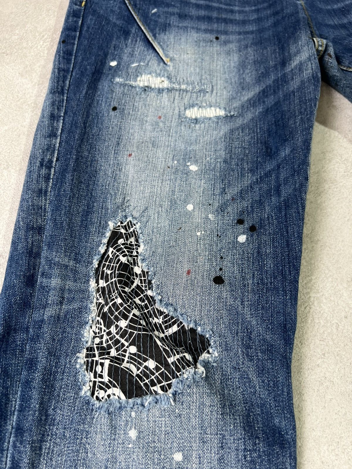Number (N)ine Number (N)ine Grunge Paint Denim Jeans Size US 32 / EU 48 - 3 Thumbnail
