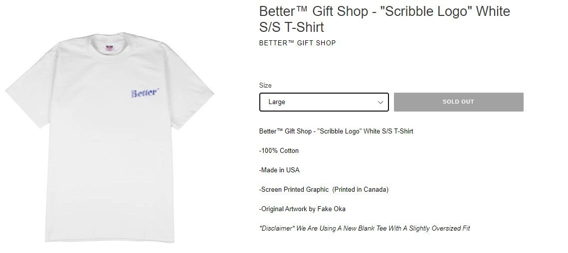 BetterTM Better Gift Shop Supreme Scribble Logo Tee Large Size US L / EU 52-54 / 3 - 7 Thumbnail