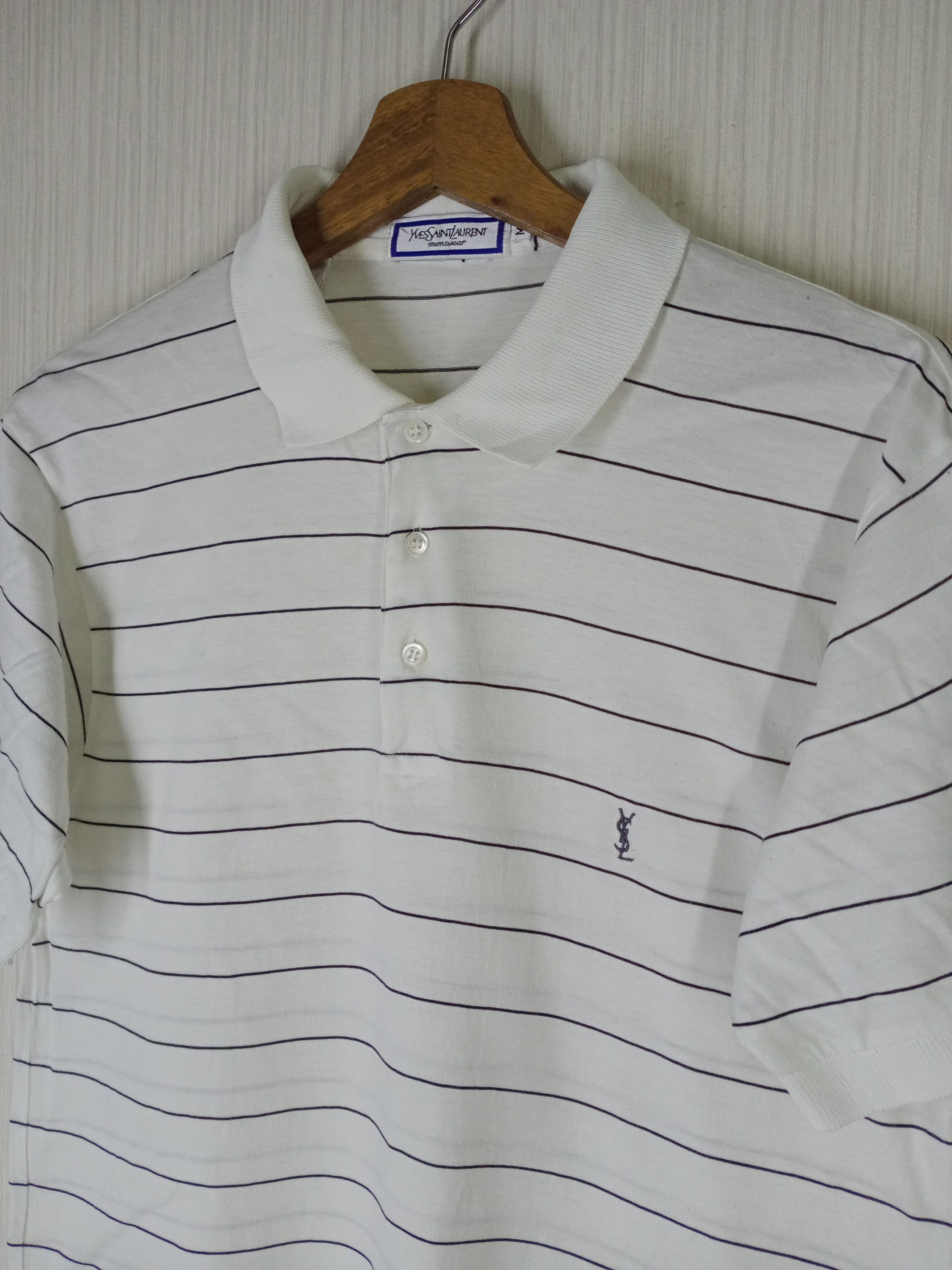 Vintage Vintage Yves Saint Laurent Polo Shirt Size US M / EU 48-50 / 2 - 1 Thumbnail