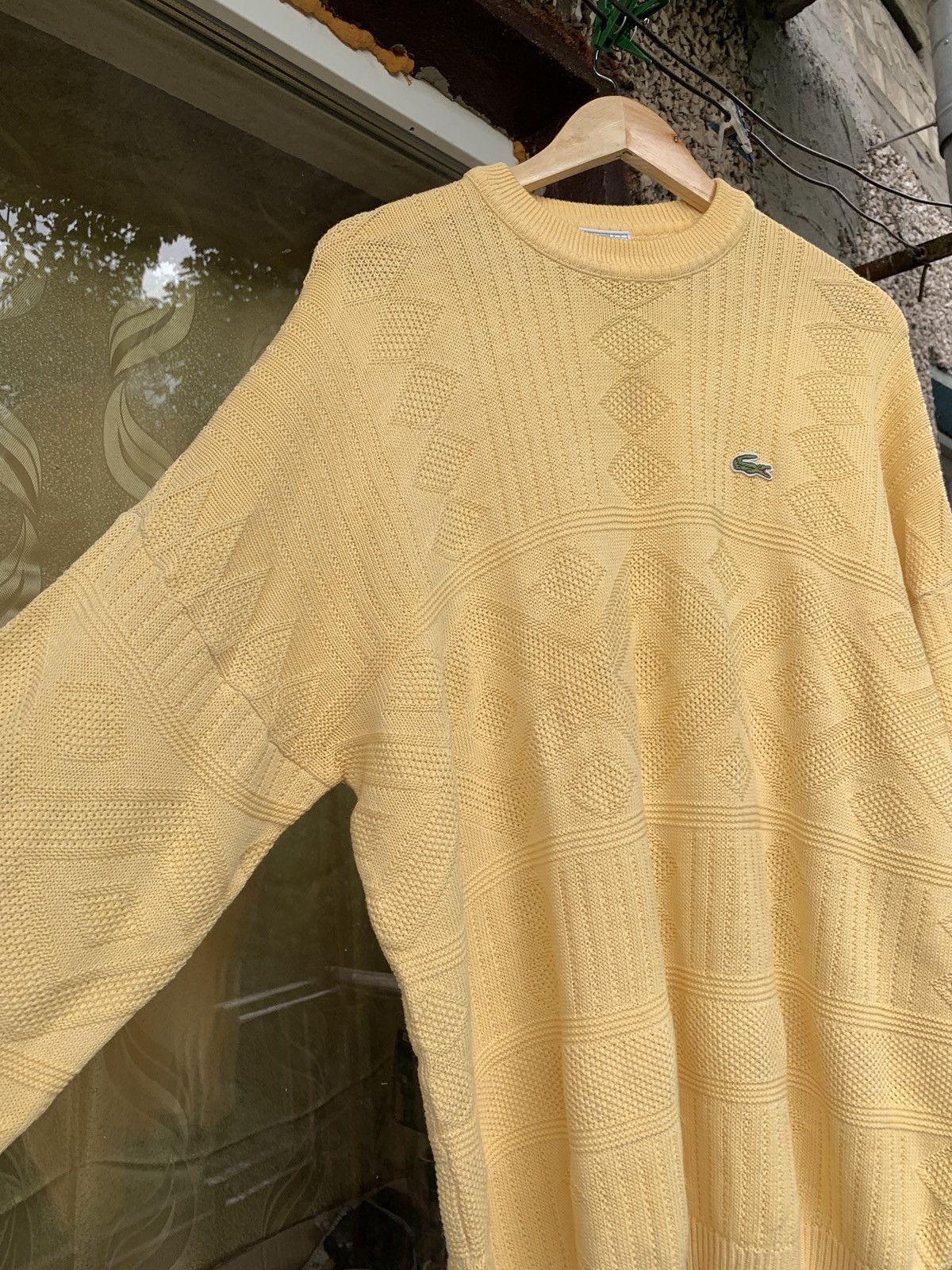 Lacoste 80s Vintage Lacoste Chemise Geometric CableKnit Wool Sweater Size US XXL / EU 58 / 5 - 8 Thumbnail