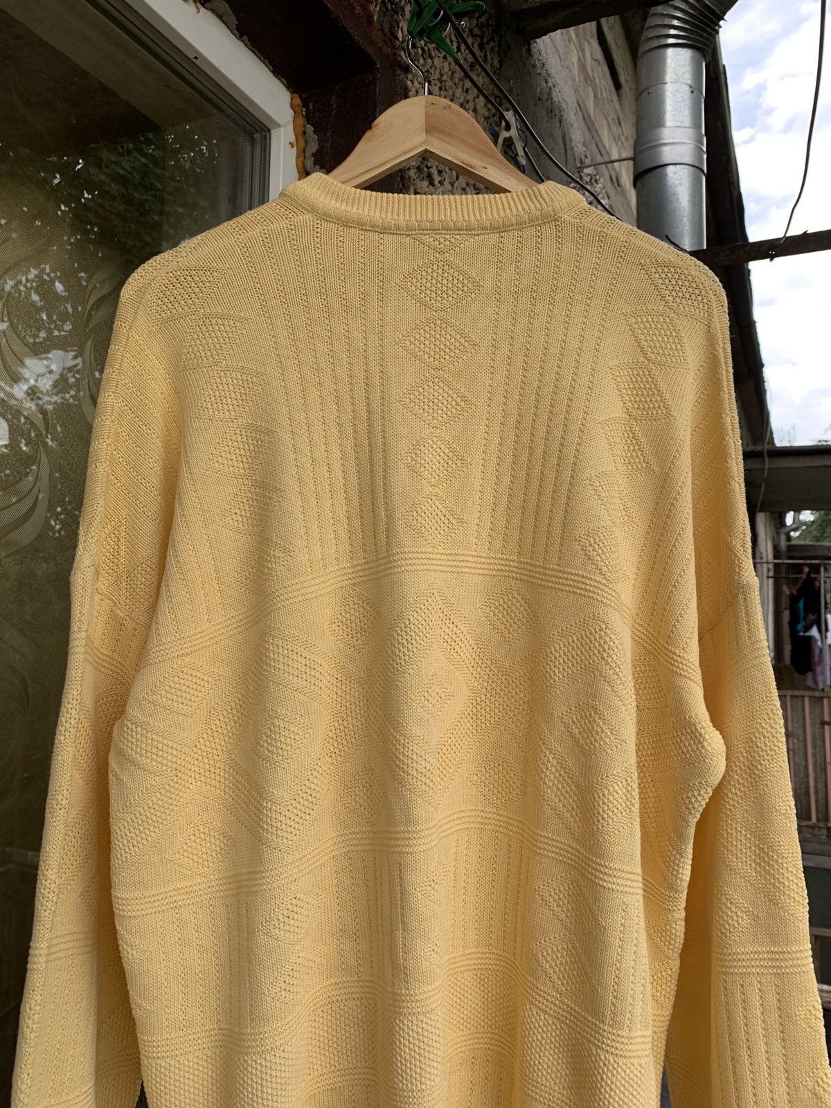 Lacoste 80s Vintage Lacoste Chemise Geometric CableKnit Wool Sweater Size US XXL / EU 58 / 5 - 11 Thumbnail