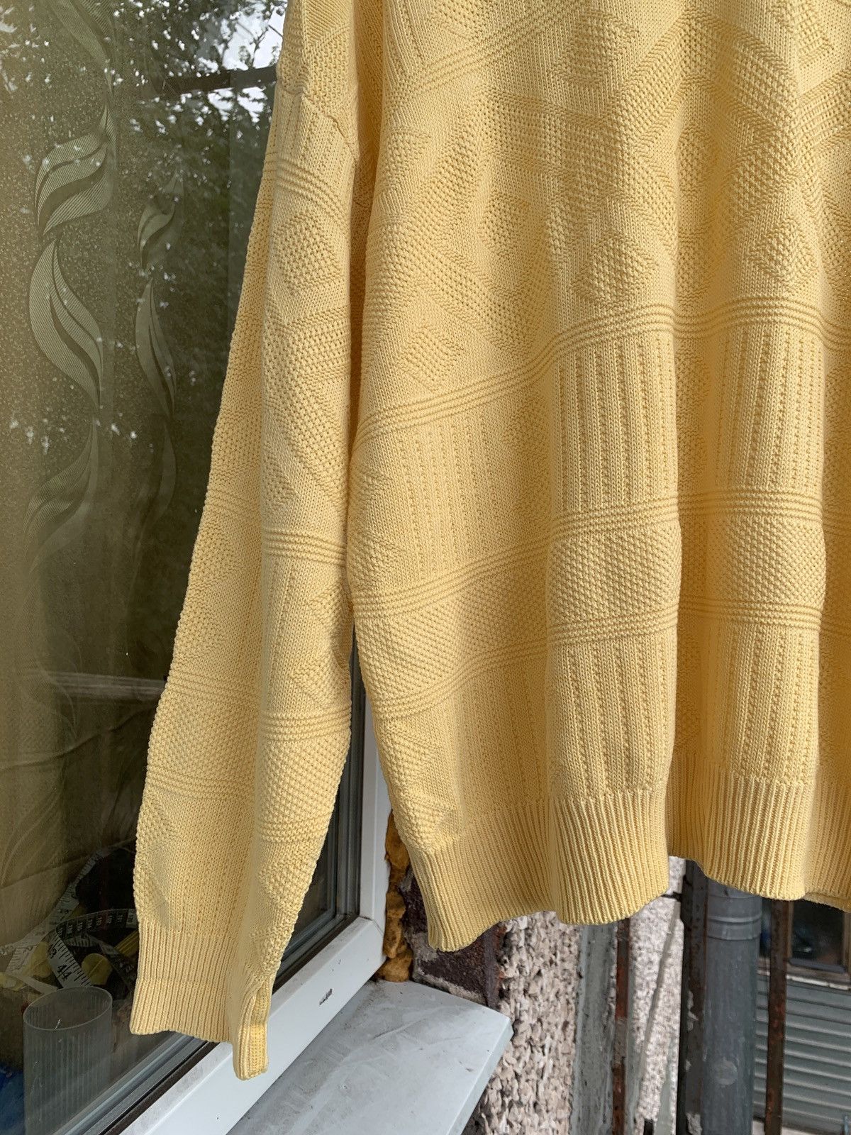 Lacoste 80s Vintage Lacoste Chemise Geometric CableKnit Wool Sweater Size US XXL / EU 58 / 5 - 5 Thumbnail