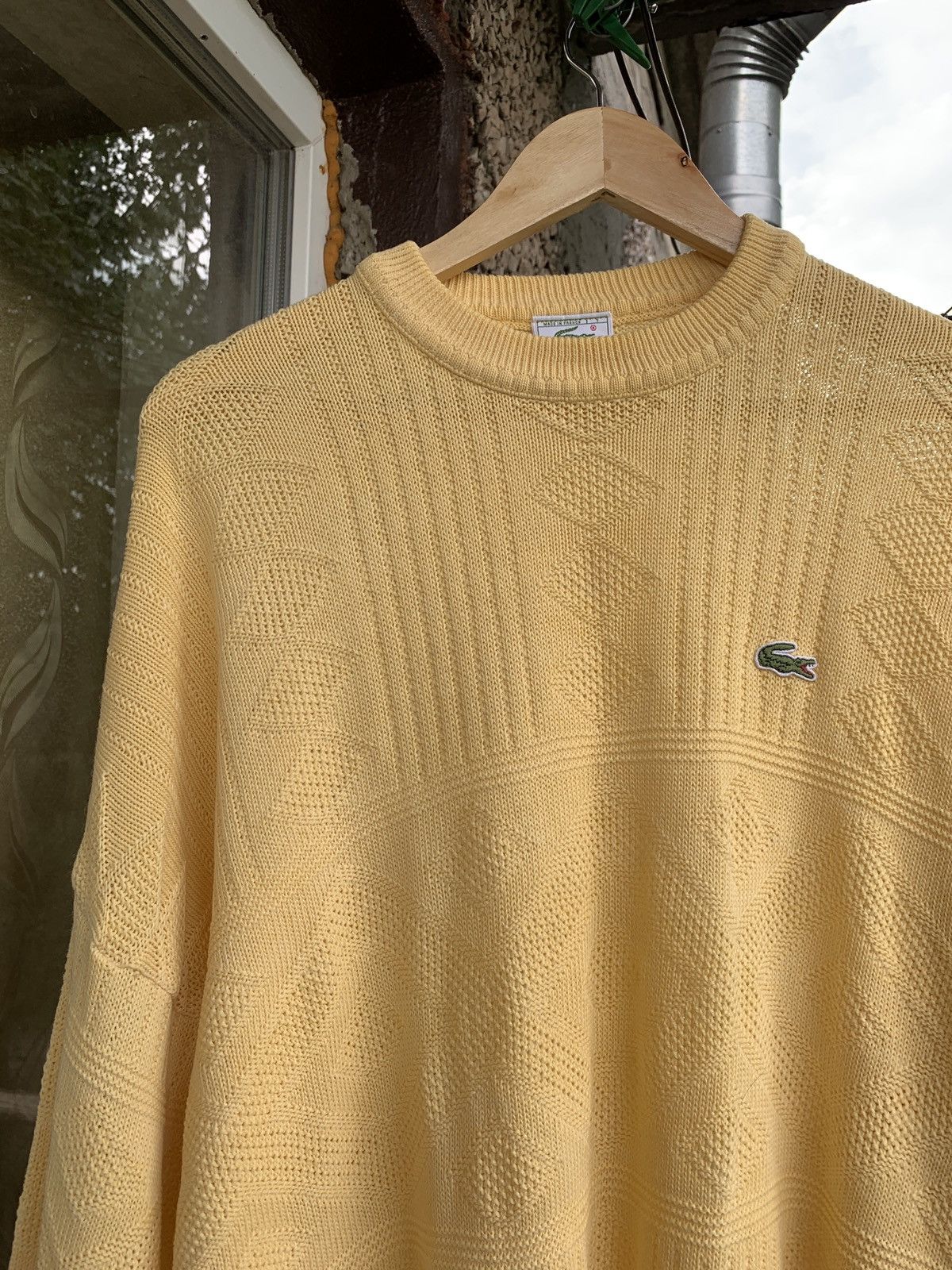 Lacoste 80s Vintage Lacoste Chemise Geometric CableKnit Wool Sweater Size US XXL / EU 58 / 5 - 4 Thumbnail