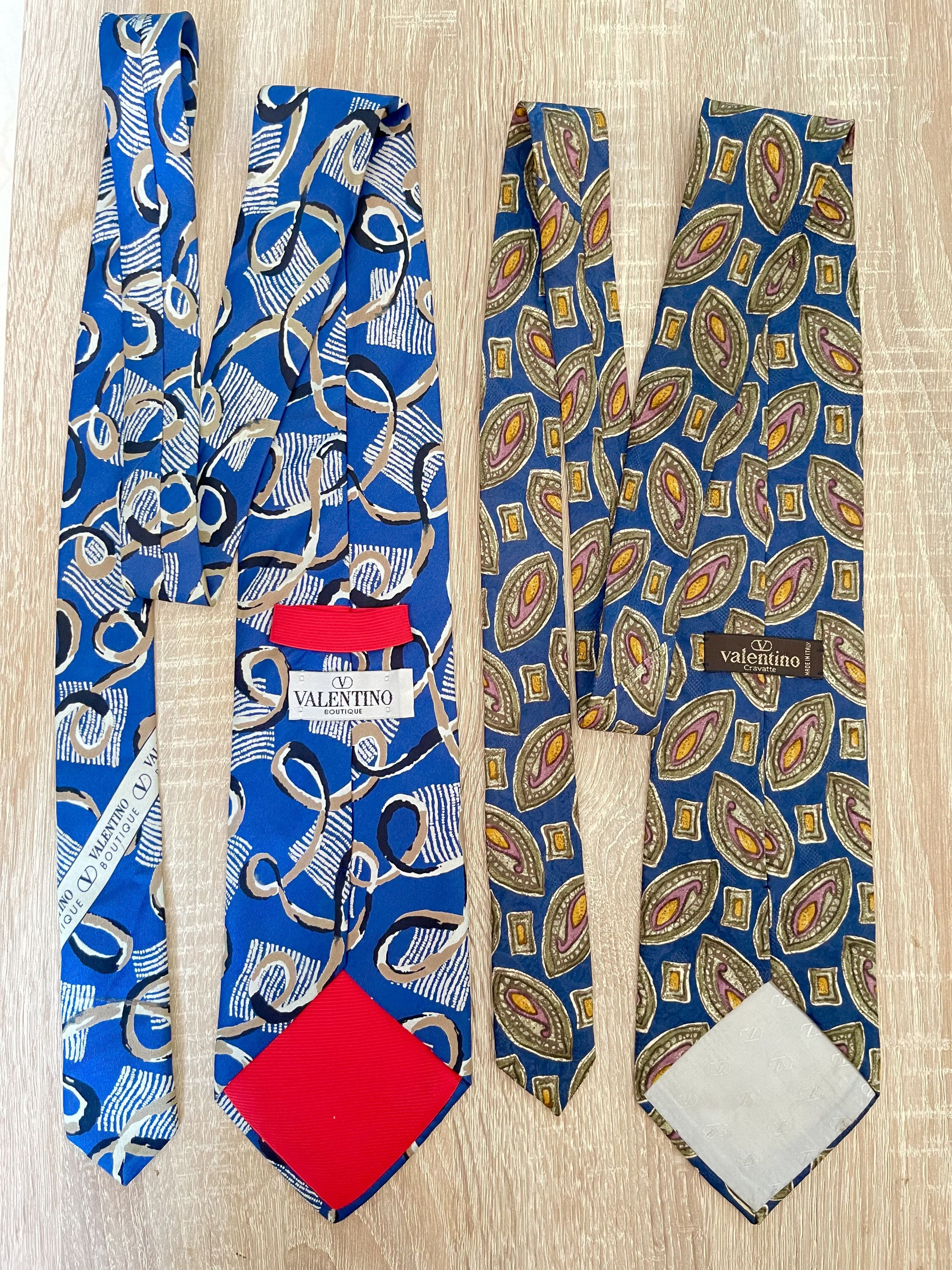 Valentino 🔥 bundle x2 combo Valentino Garavani silk Ties Size ONE SIZE - 5 Thumbnail