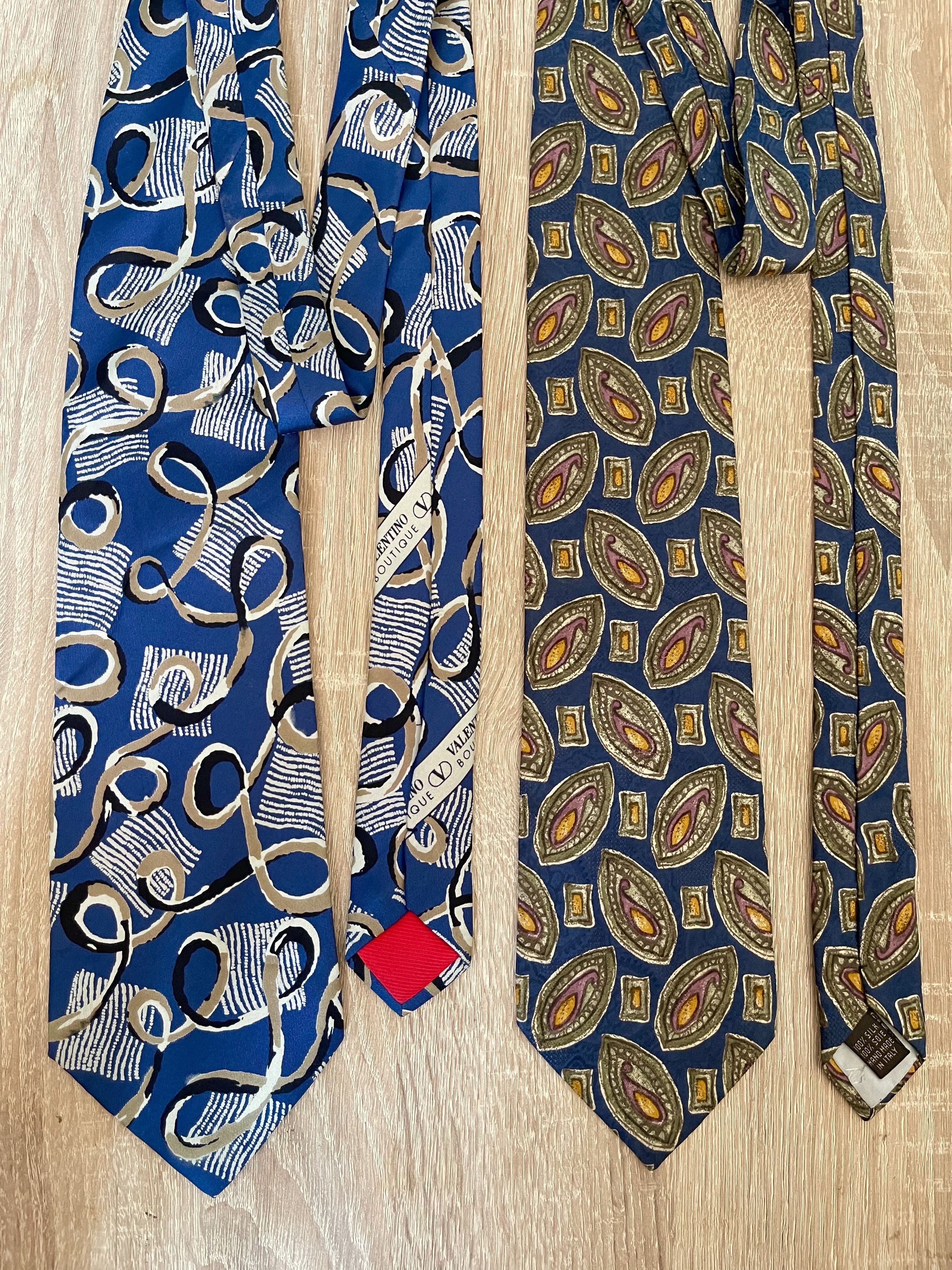 Valentino 🔥 2x rare Valentino Garavani ties blue Size ONE SIZE - 1 Thumbnail