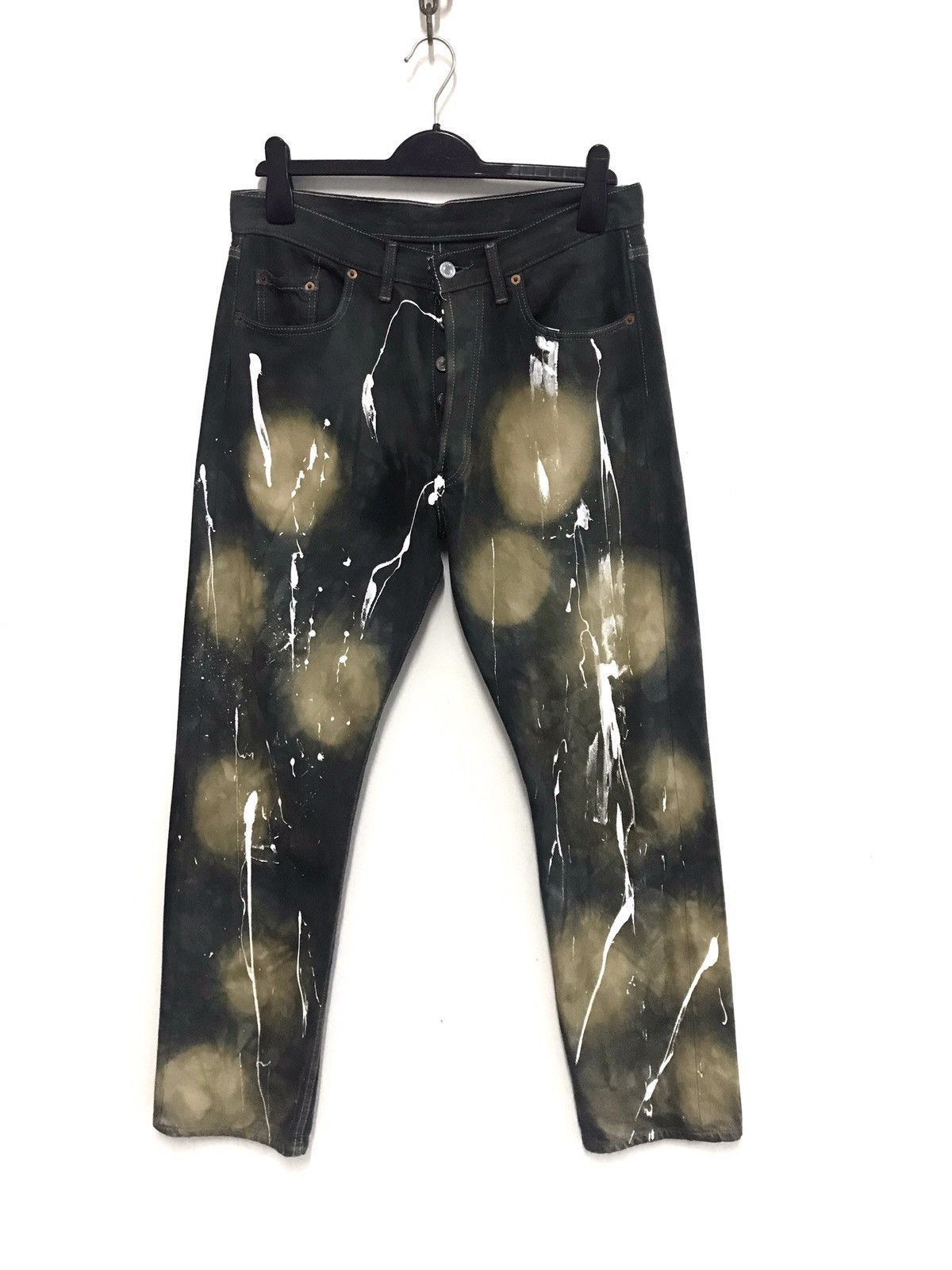 Levi's × Vintage VINTAGE LEVIS PAINTED SPLASHED ACID WASH CUSTOM DESIGN RARE Size US 34 / EU 50 - 1 Thumbnail