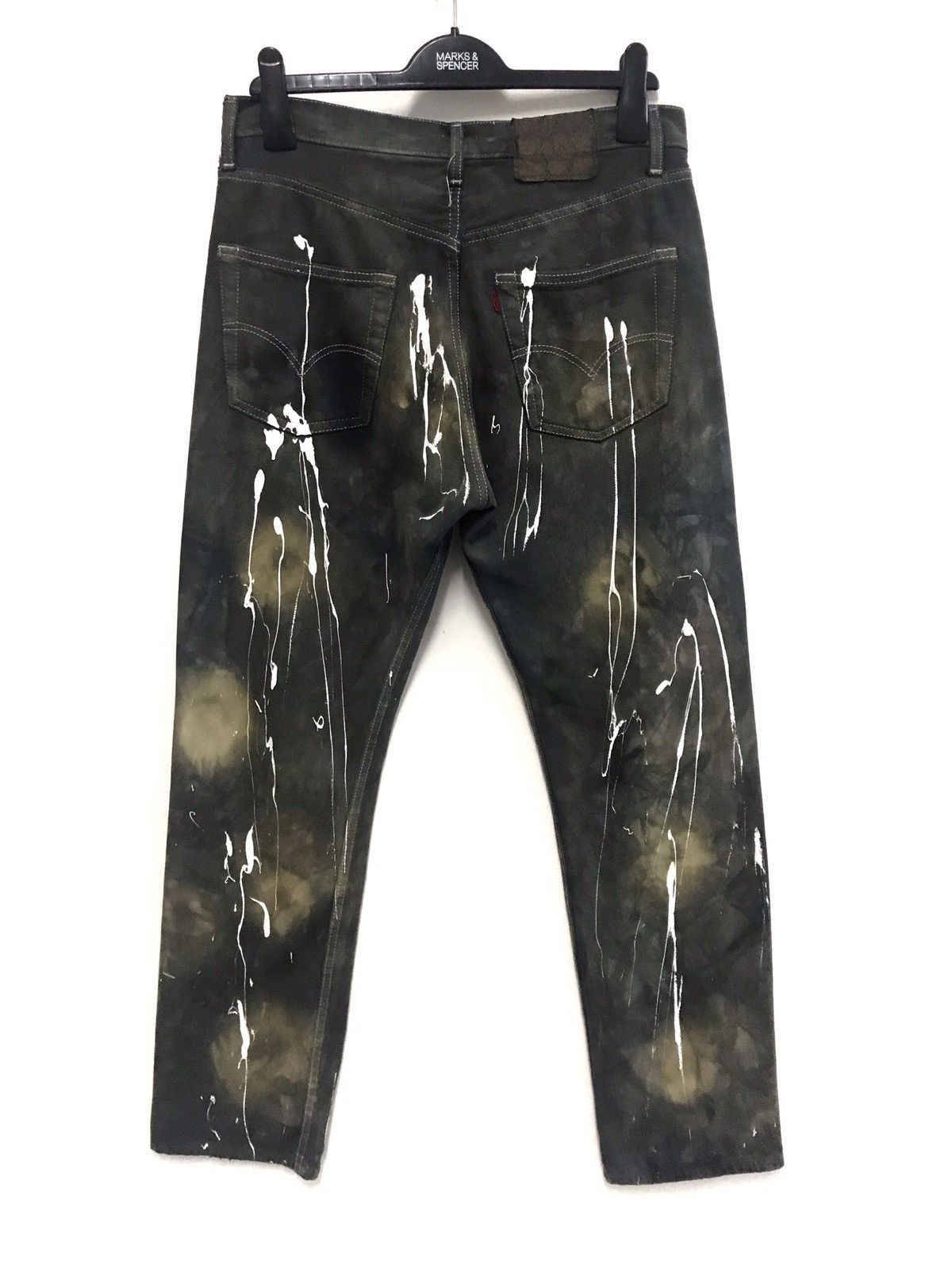 Levi's × Vintage VINTAGE LEVIS PAINTED SPLASHED ACID WASH CUSTOM DESIGN RARE Size US 34 / EU 50 - 2 Thumbnail