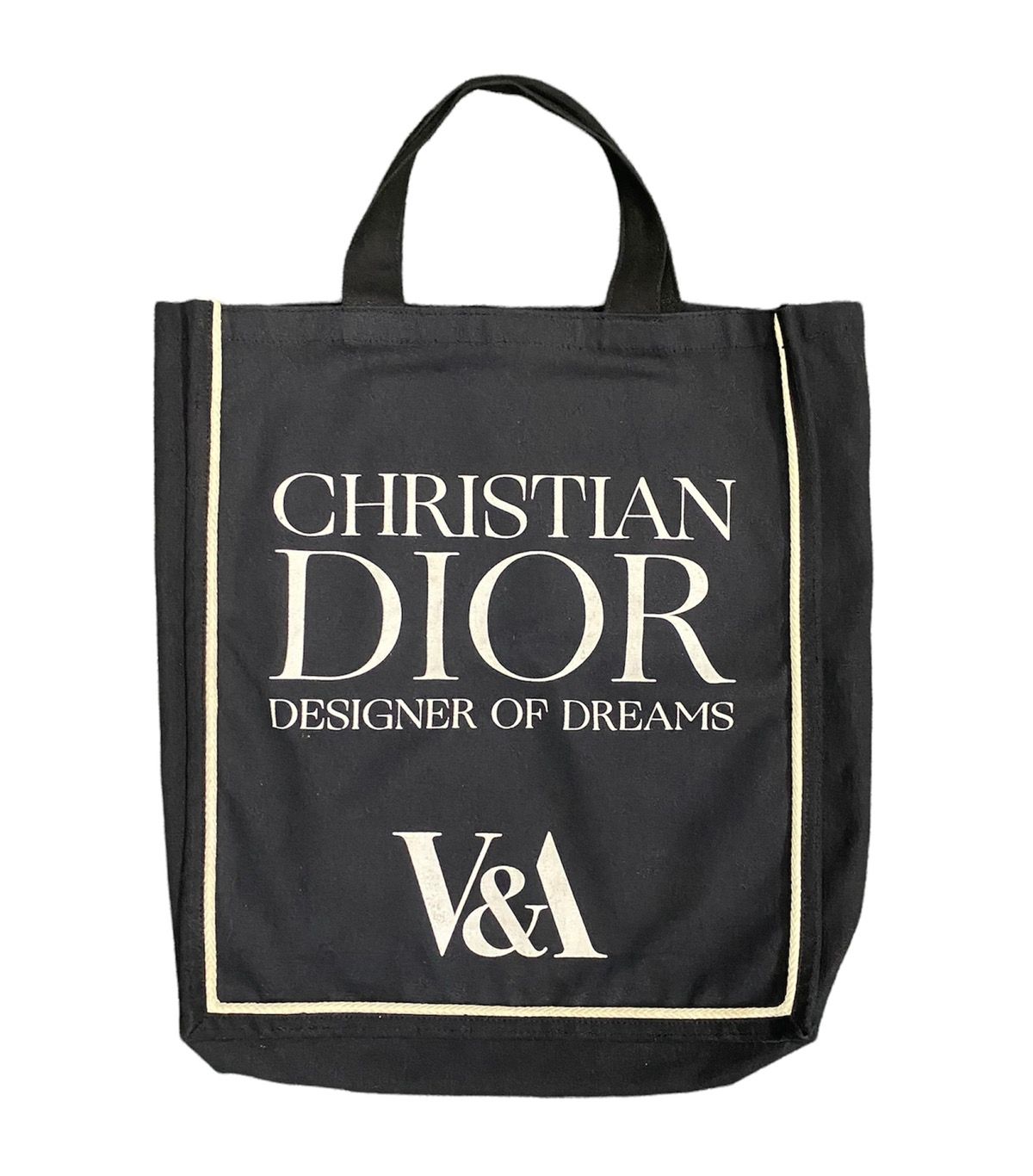 Christian Dior V&A Limited Edition ivory BLACK Canvas Tote Bag