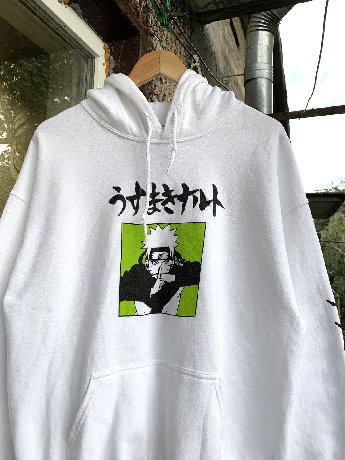 Anime Vintage Naruto Shippuden White Anime Hoodie Size US L / EU 52-54 / 3 - 4 Thumbnail