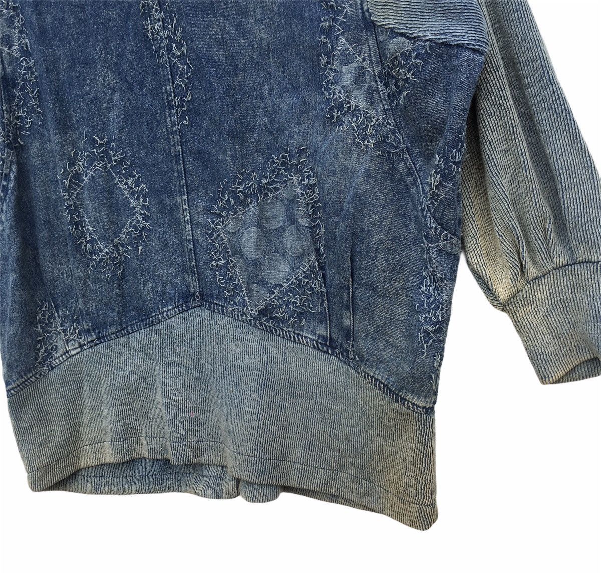 Japanese Brand Vtg Distressed Japanese Brand Patchwork Denim Jacket Size US L / EU 52-54 / 3 - 10 Thumbnail
