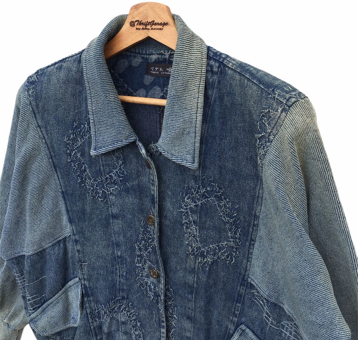 Japanese Brand Vtg Distressed Japanese Brand Patchwork Denim Jacket Size US L / EU 52-54 / 3 - 5 Thumbnail
