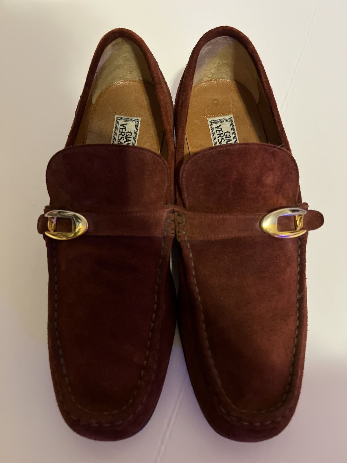 Vintage Versace Suede Brown Loafers with Gold Hardware Versace Men main image 2