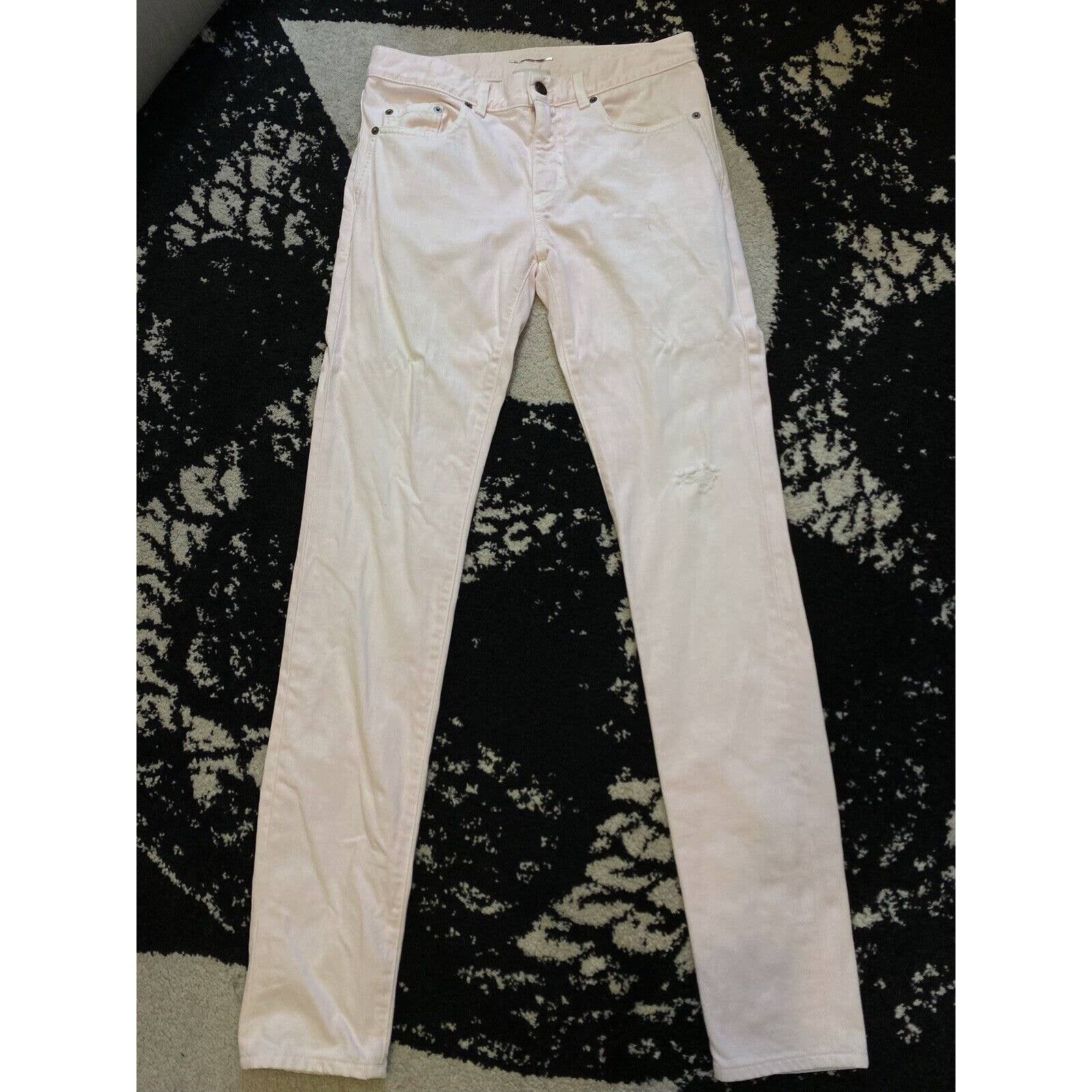 Saint Laurent Paris Saint Laurent Light Pink Distressed D02’s Size US 29 - 1 Thumbnail