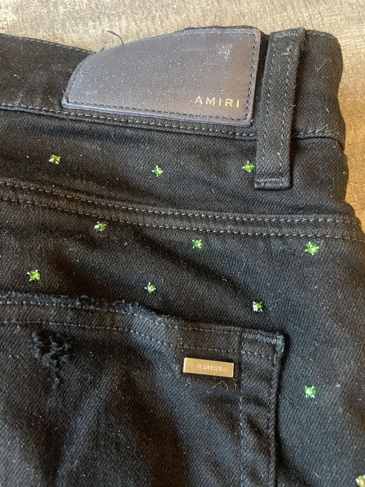 Amiri rainbow crystal denim