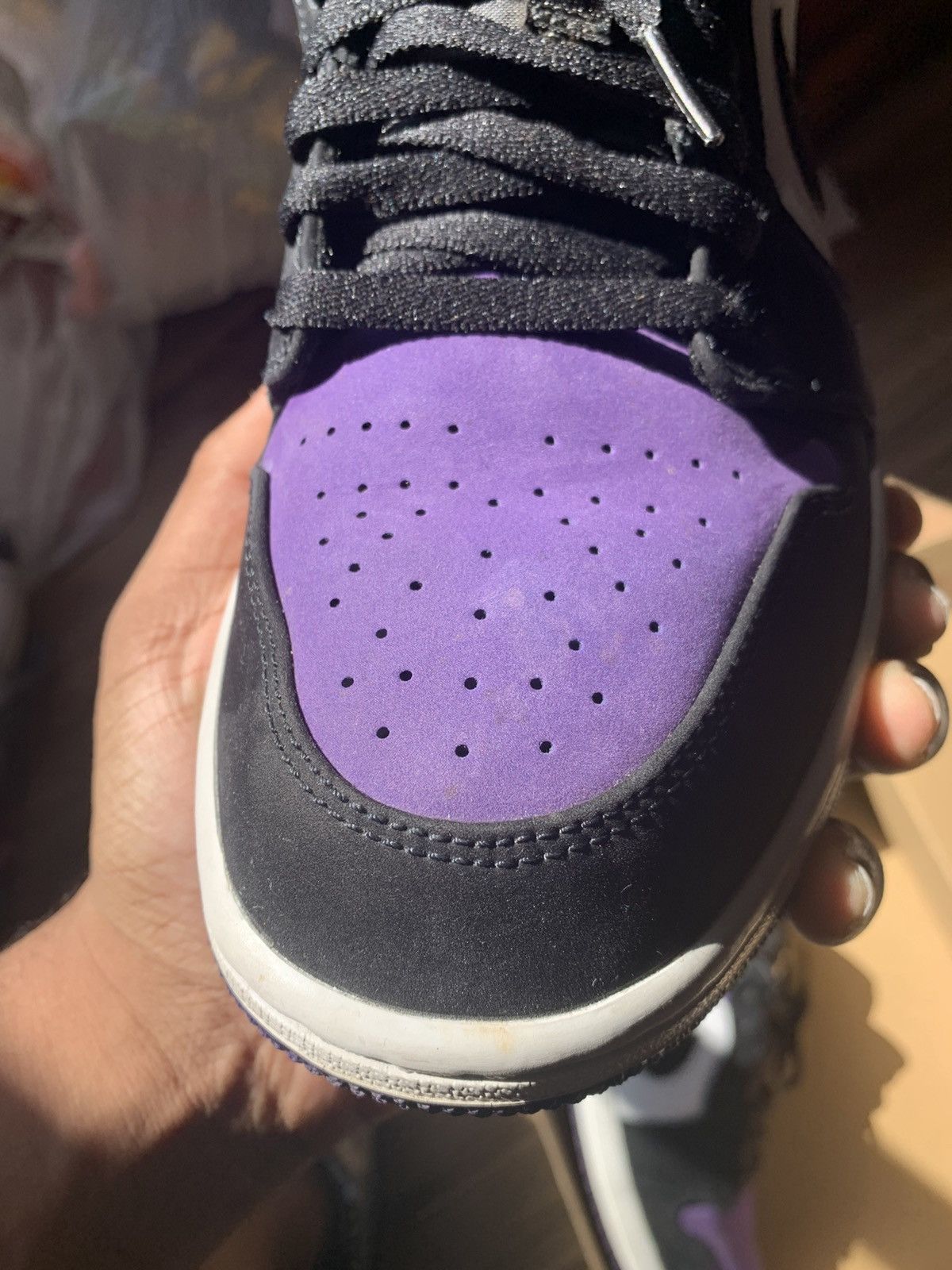 Jordan Brand × Nike Air Jordan 1 Low Court Purple 2019 Size US 11.5 / EU 44-45 - 4 Thumbnail