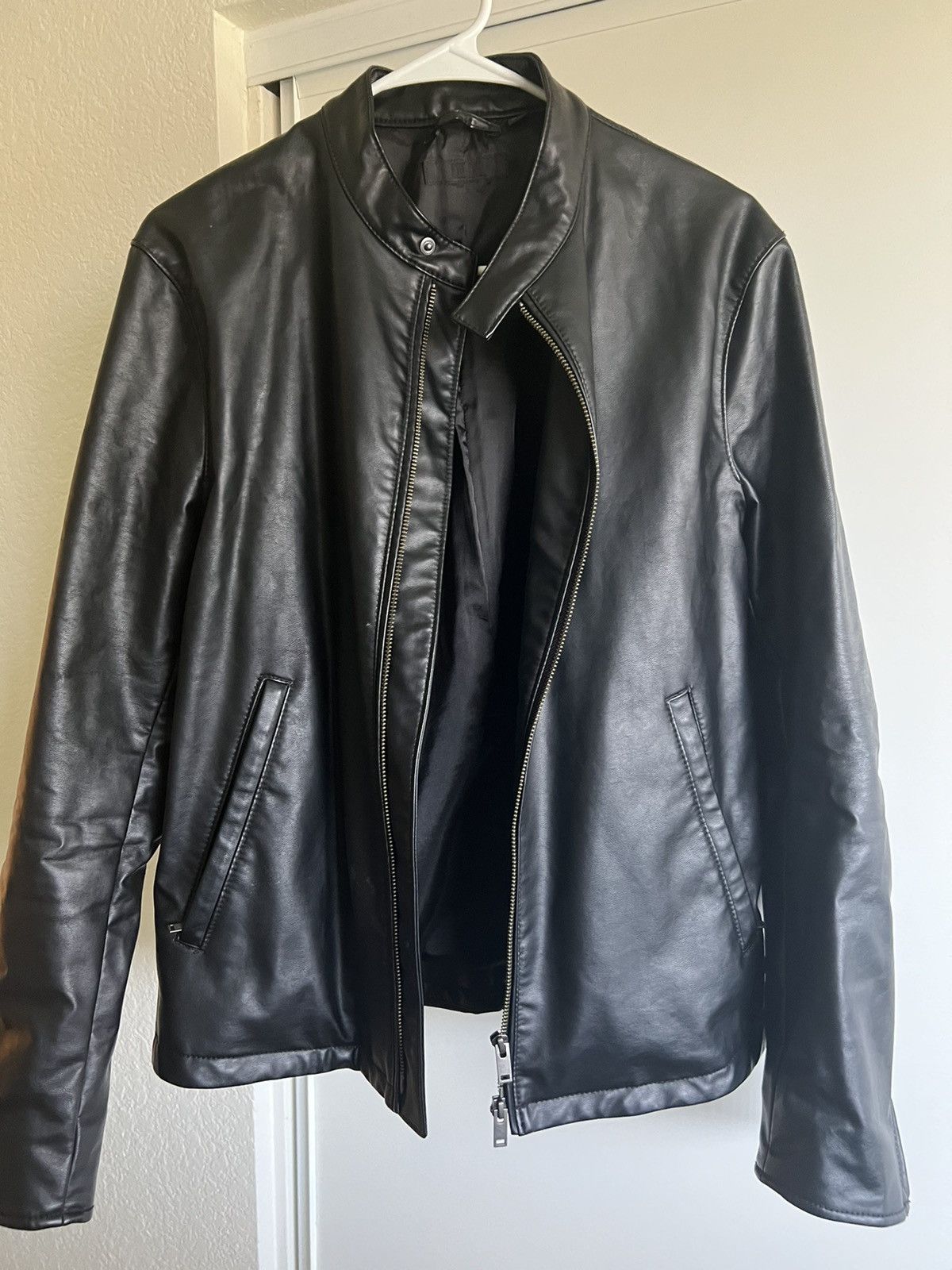 Uniqlo Uniqlo Black Faux Leather Jacket | Grailed