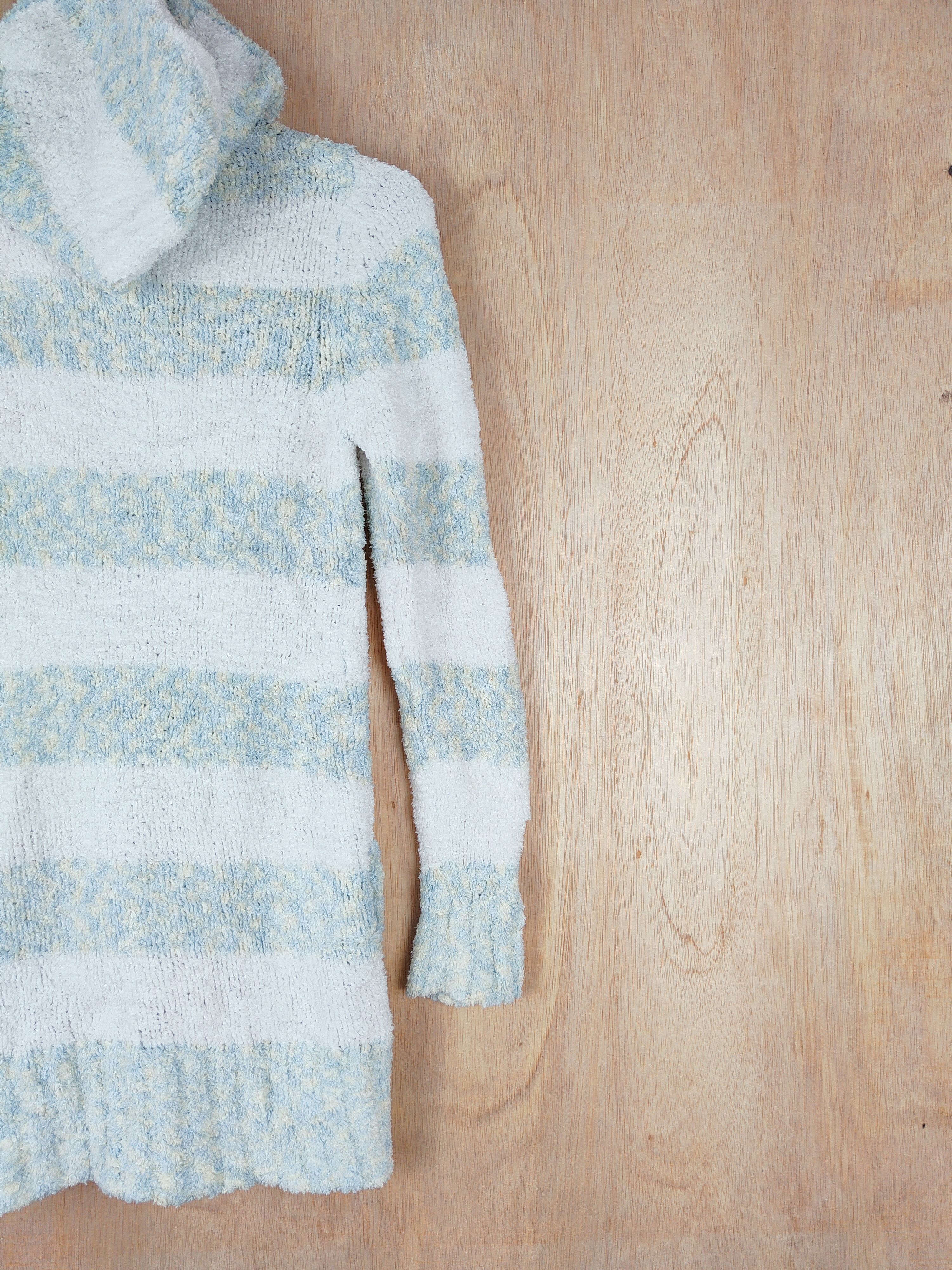 Vintage Healthy Karen stripe long Shaggy Fur Mohair Knitwear #S278 Size M / US 6-8 / IT 42-44 - 9 Thumbnail