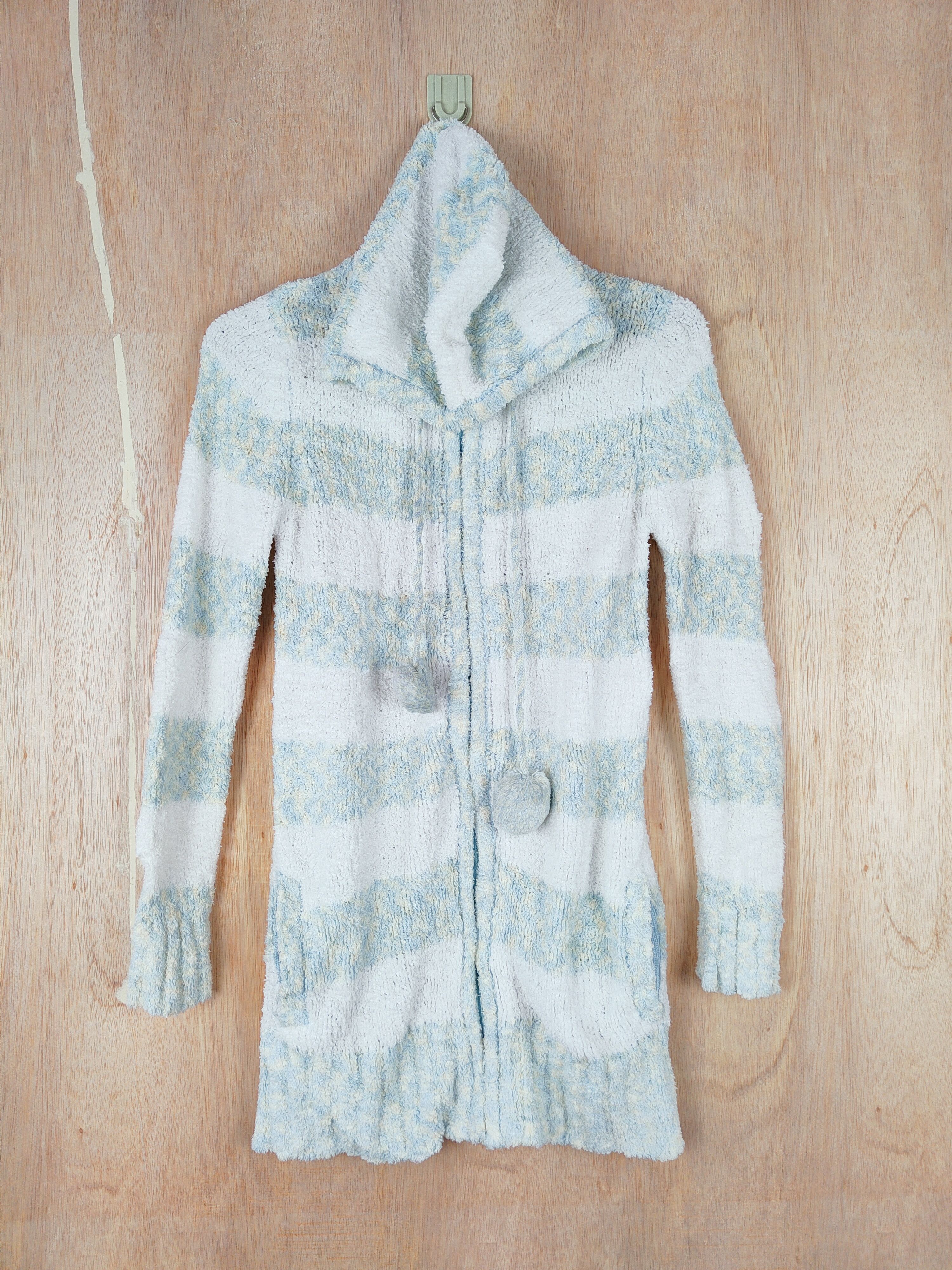 Vintage Healthy Karen stripe long Shaggy Fur Mohair Knitwear #S278 Size M / US 6-8 / IT 42-44 - 1 Thumbnail