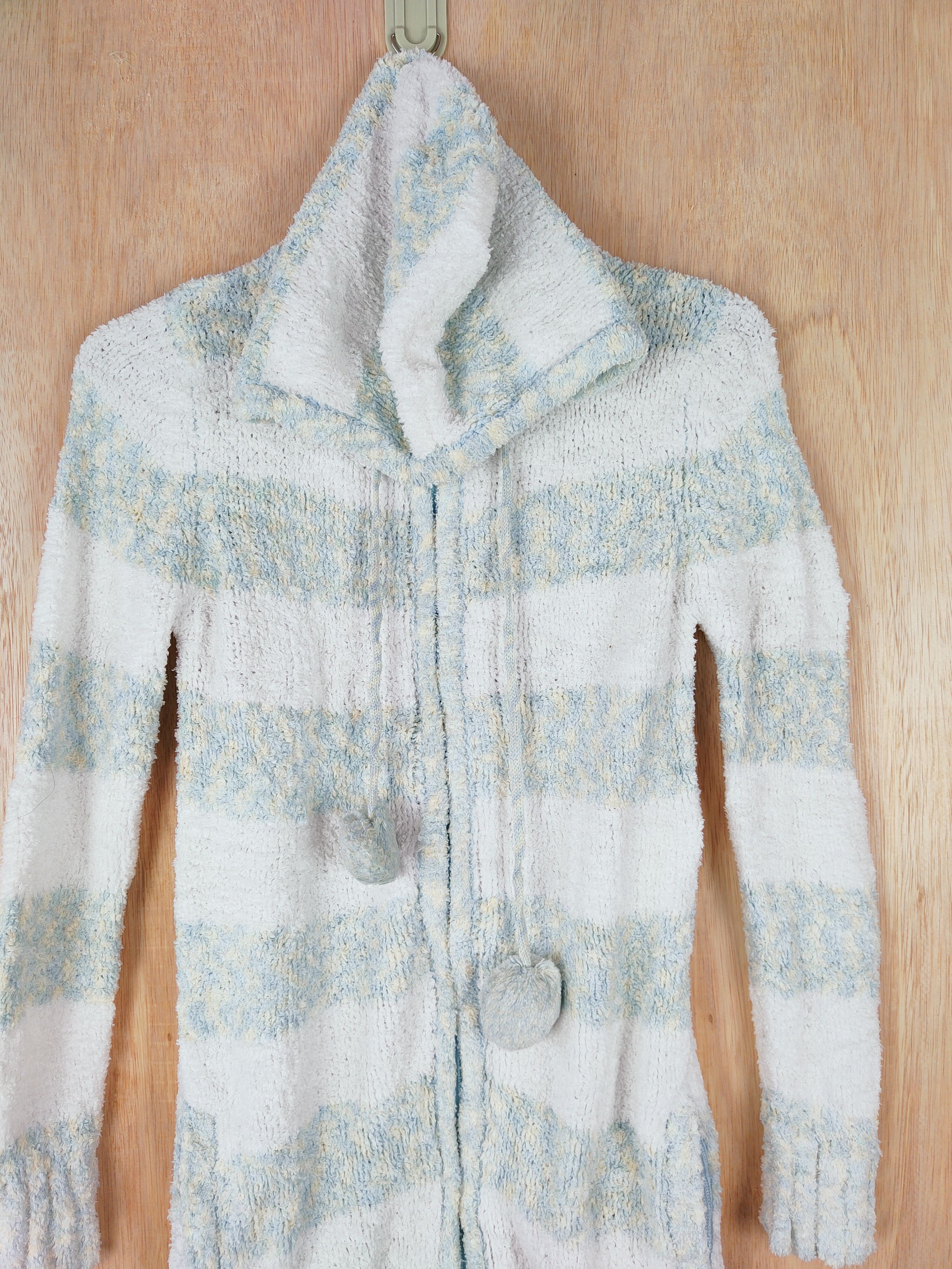 Vintage Healthy Karen stripe long Shaggy Fur Mohair Knitwear #S278 Size M / US 6-8 / IT 42-44 - 2 Thumbnail