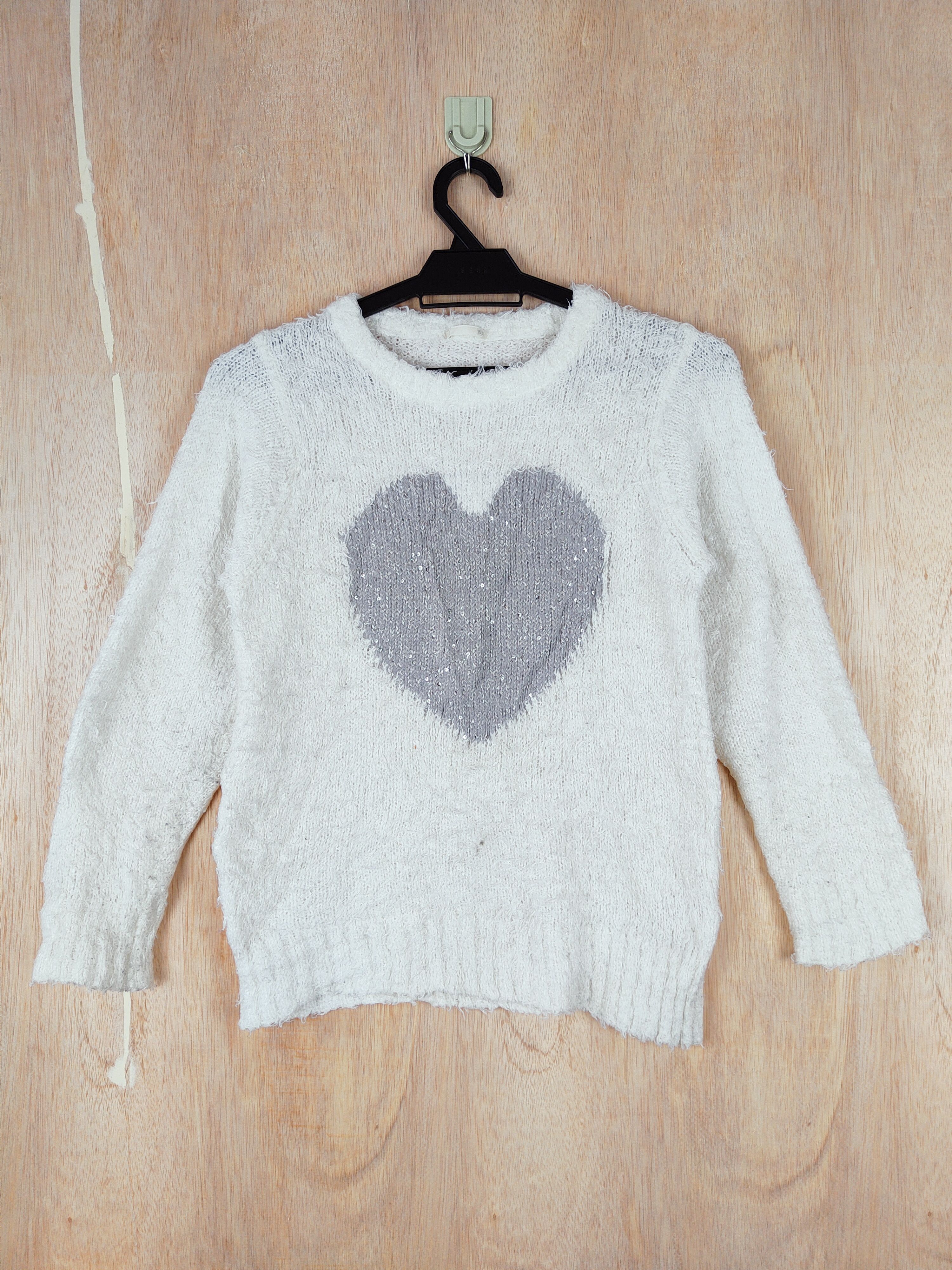 Japanese Brand × Other GU (Love) White Shag Shaggy Fur Mohair Knitwear #S277 Size US S / EU 44-46 / 1 - 1 Thumbnail