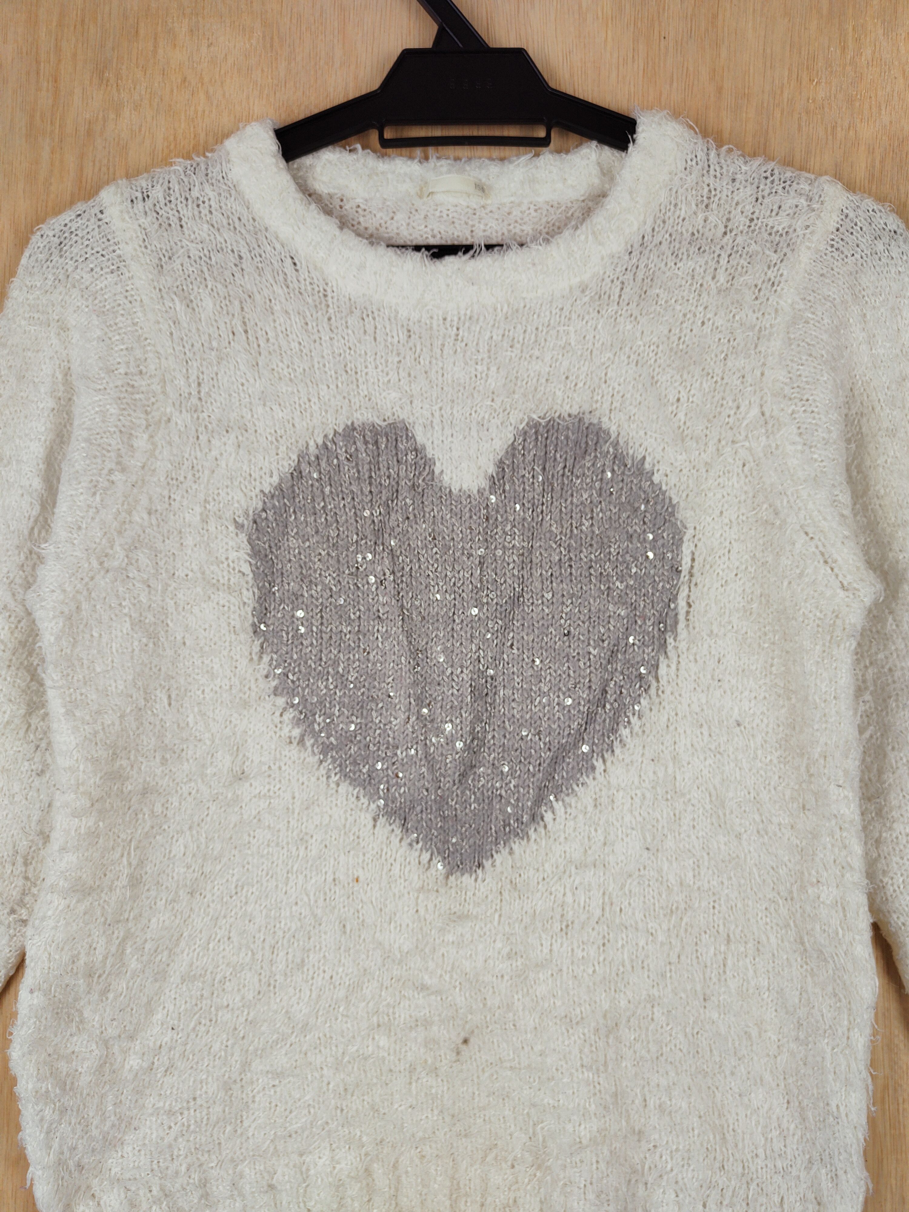 Japanese Brand × Other GU (Love) White Shag Shaggy Fur Mohair Knitwear #S277 Size US S / EU 44-46 / 1 - 2 Thumbnail