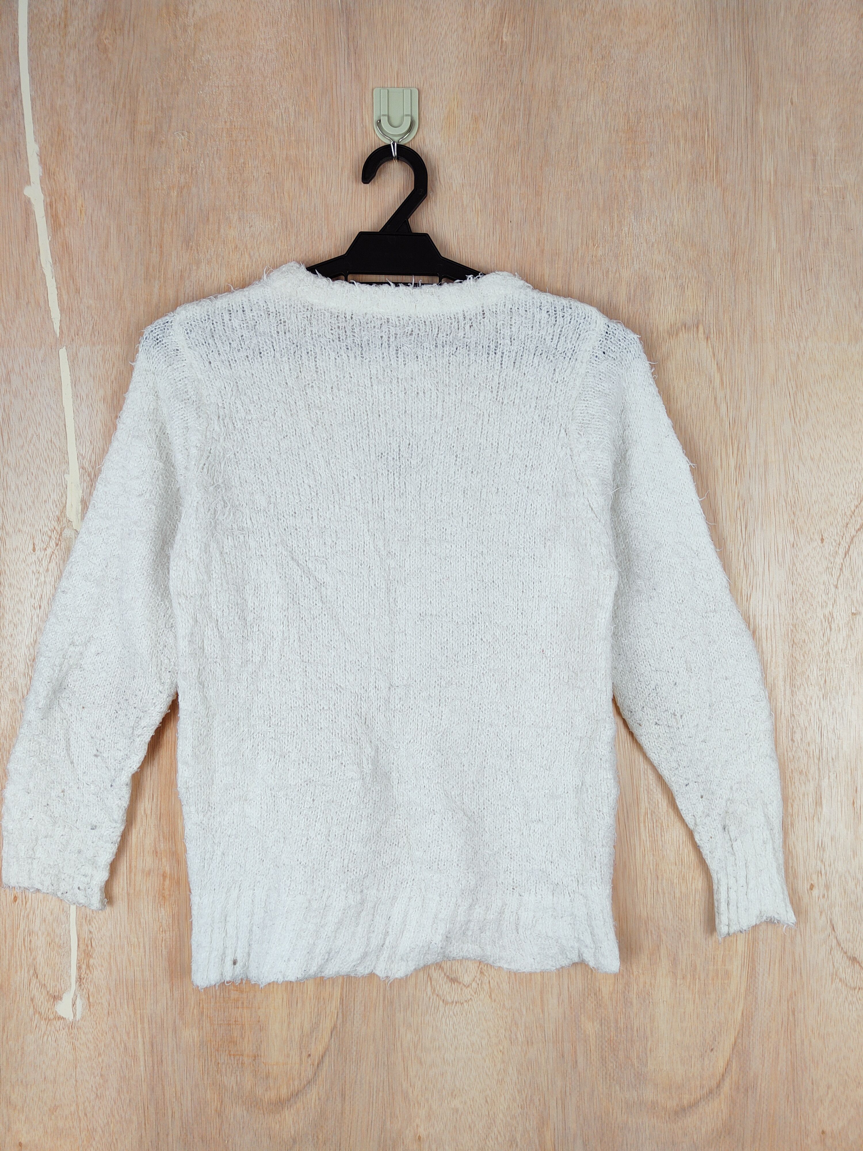 Japanese Brand × Other GU (Love) White Shag Shaggy Fur Mohair Knitwear #S277 Size US S / EU 44-46 / 1 - 5 Thumbnail