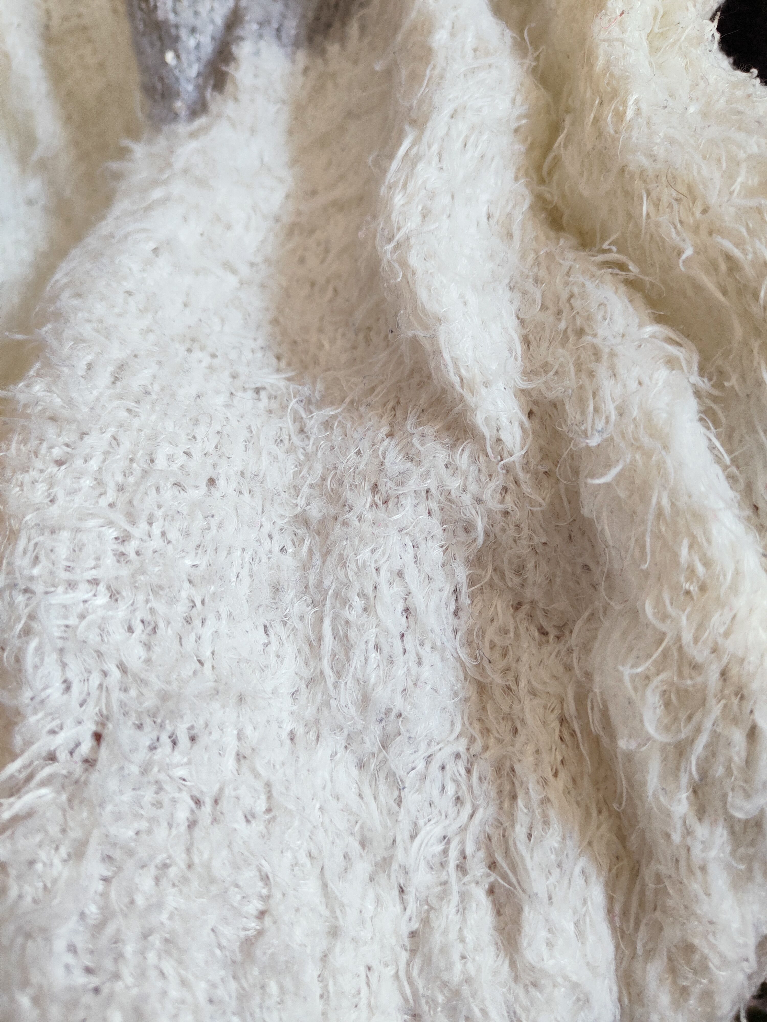 Japanese Brand × Other GU (Love) White Shag Shaggy Fur Mohair Knitwear #S277 Size US S / EU 44-46 / 1 - 8 Thumbnail