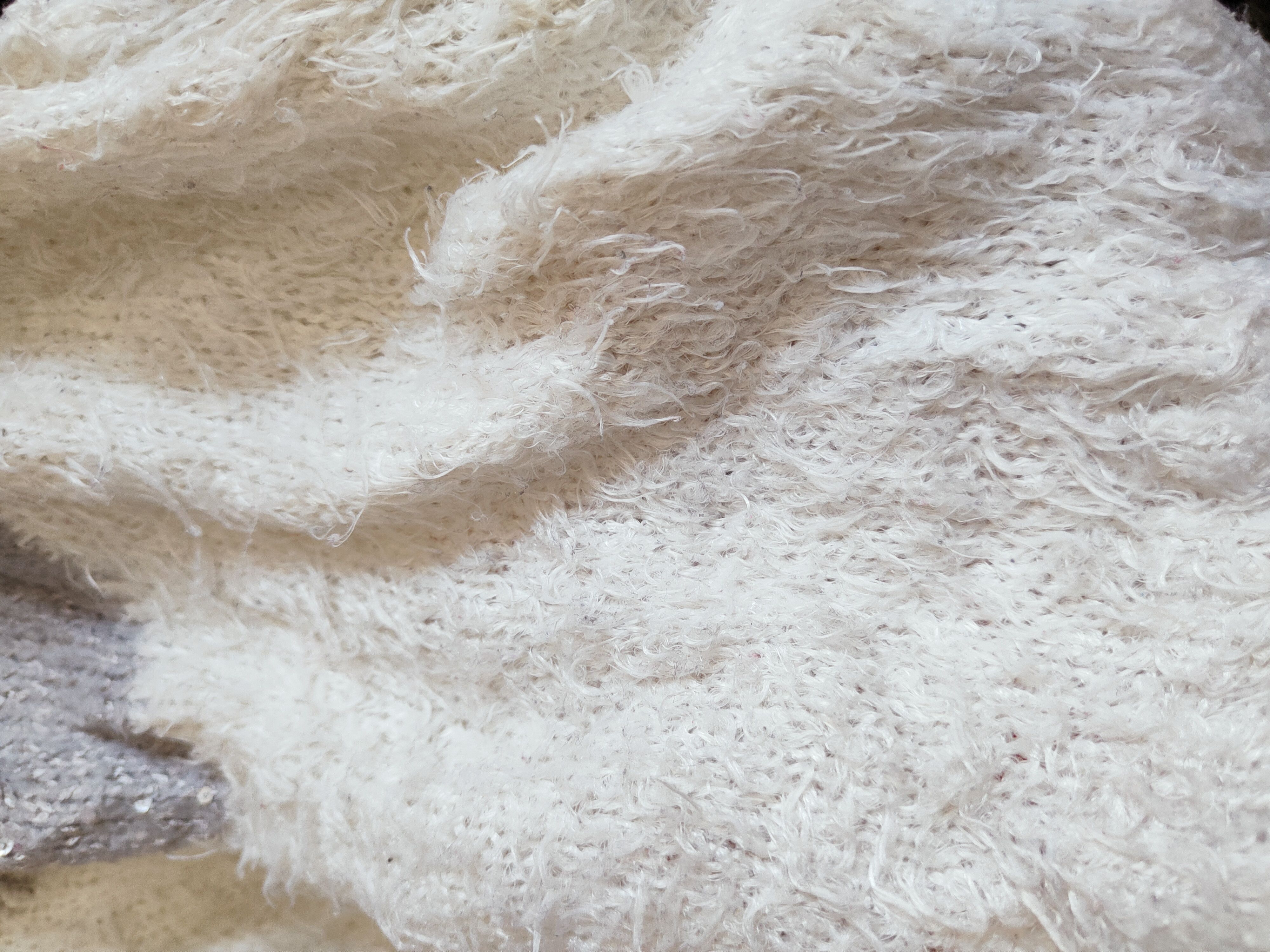 Japanese Brand × Other GU (Love) White Shag Shaggy Fur Mohair Knitwear #S277 Size US S / EU 44-46 / 1 - 9 Thumbnail