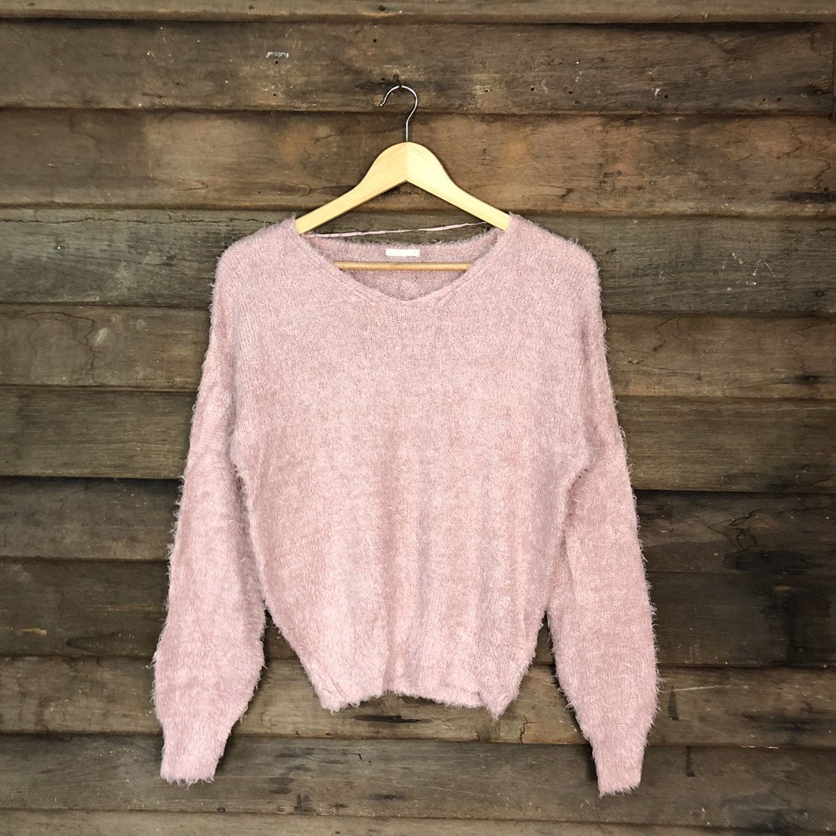Vintage Gu Pink Shag Shaggy Fur Mohair Knitwear #7002 Size US S / EU 44-46 / 1 - 1 Thumbnail