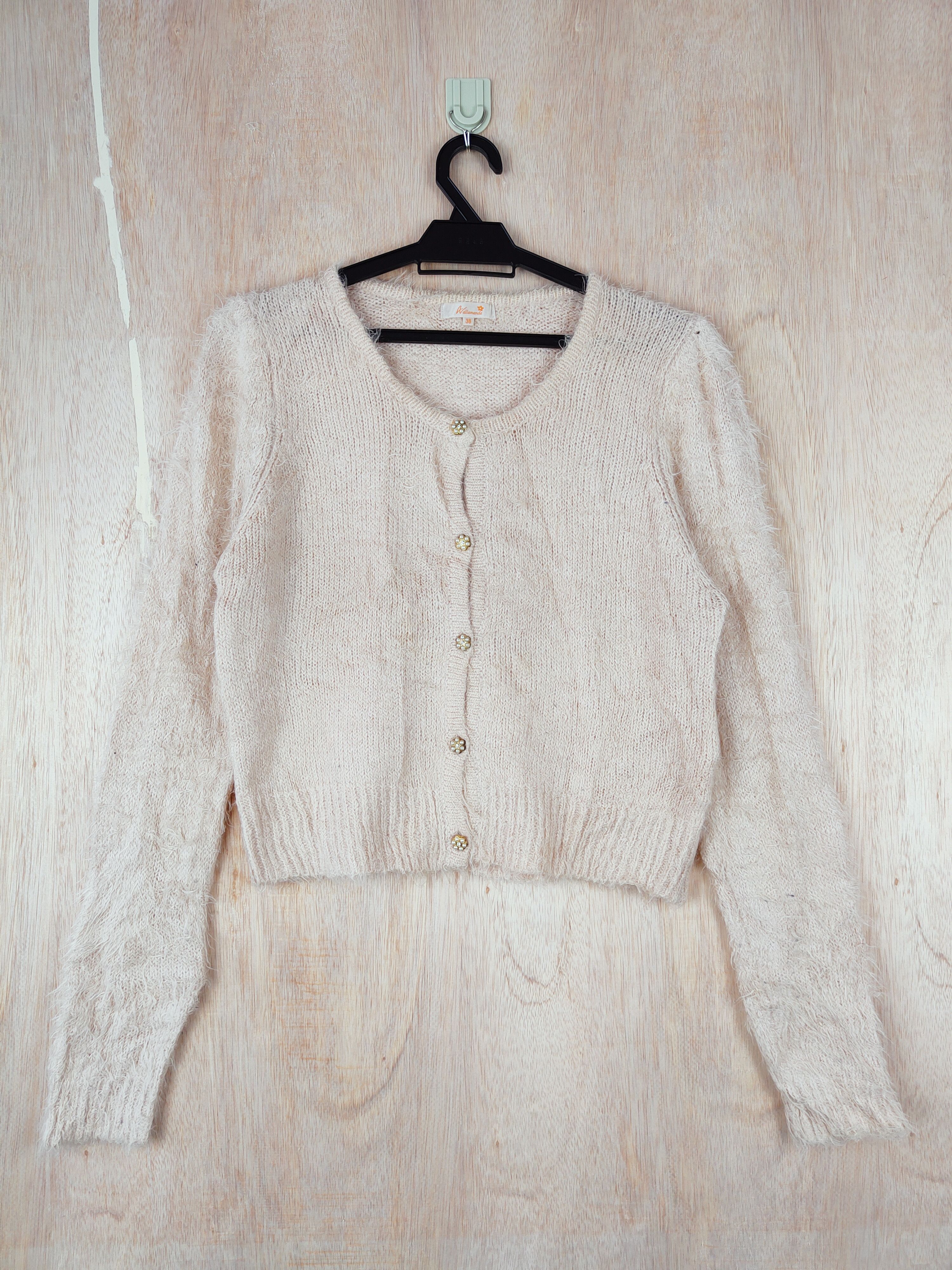 Homespun Knitwear × Japanese Brand Avallamanda Shaggy Mohair Knitwear crop top cardigan #S274 Size S / US 4 / IT 40 - 1 Thumbnail