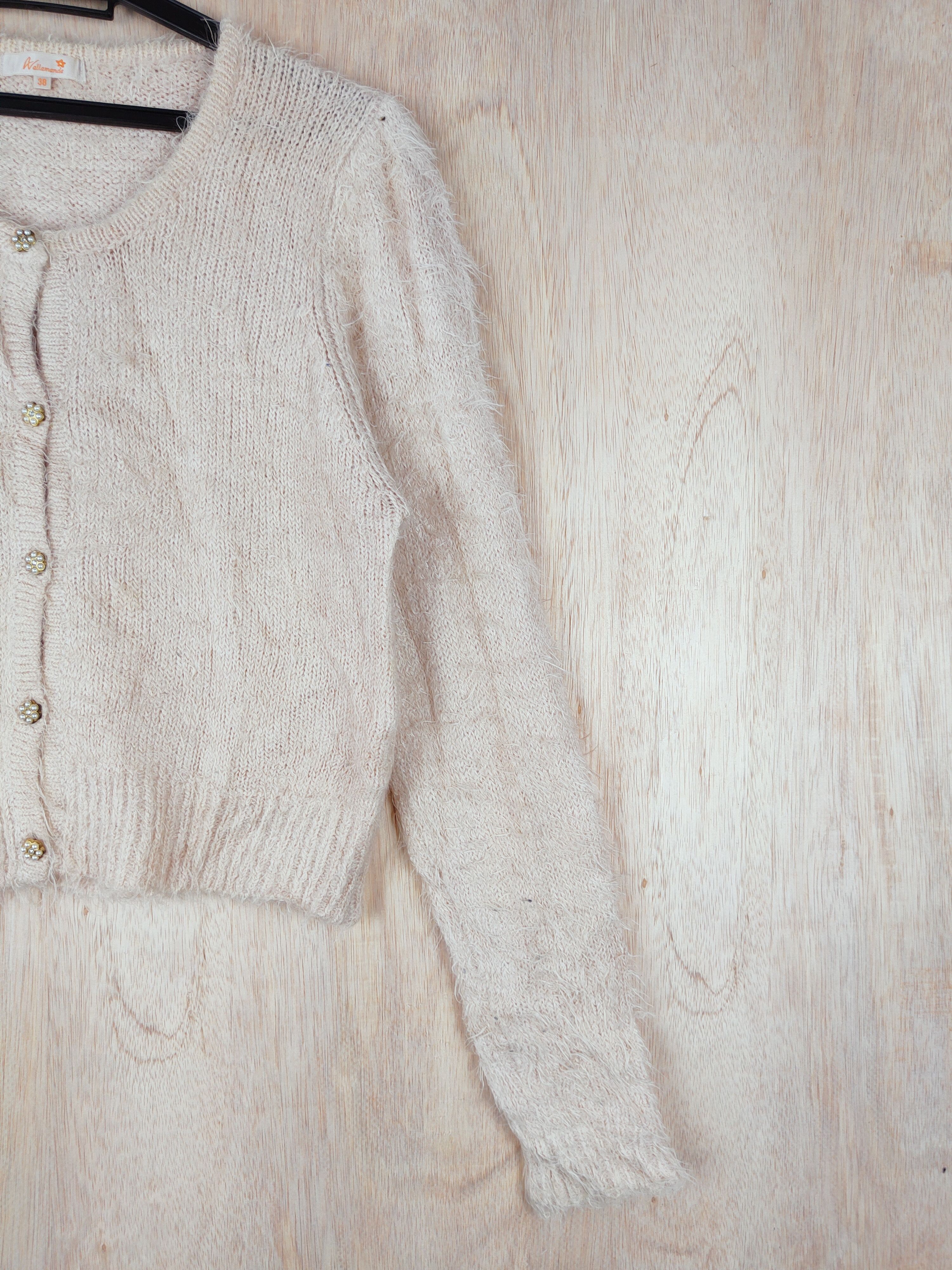 Homespun Knitwear × Japanese Brand Avallamanda Shaggy Mohair Knitwear crop top cardigan #S274 Size S / US 4 / IT 40 - 4 Thumbnail