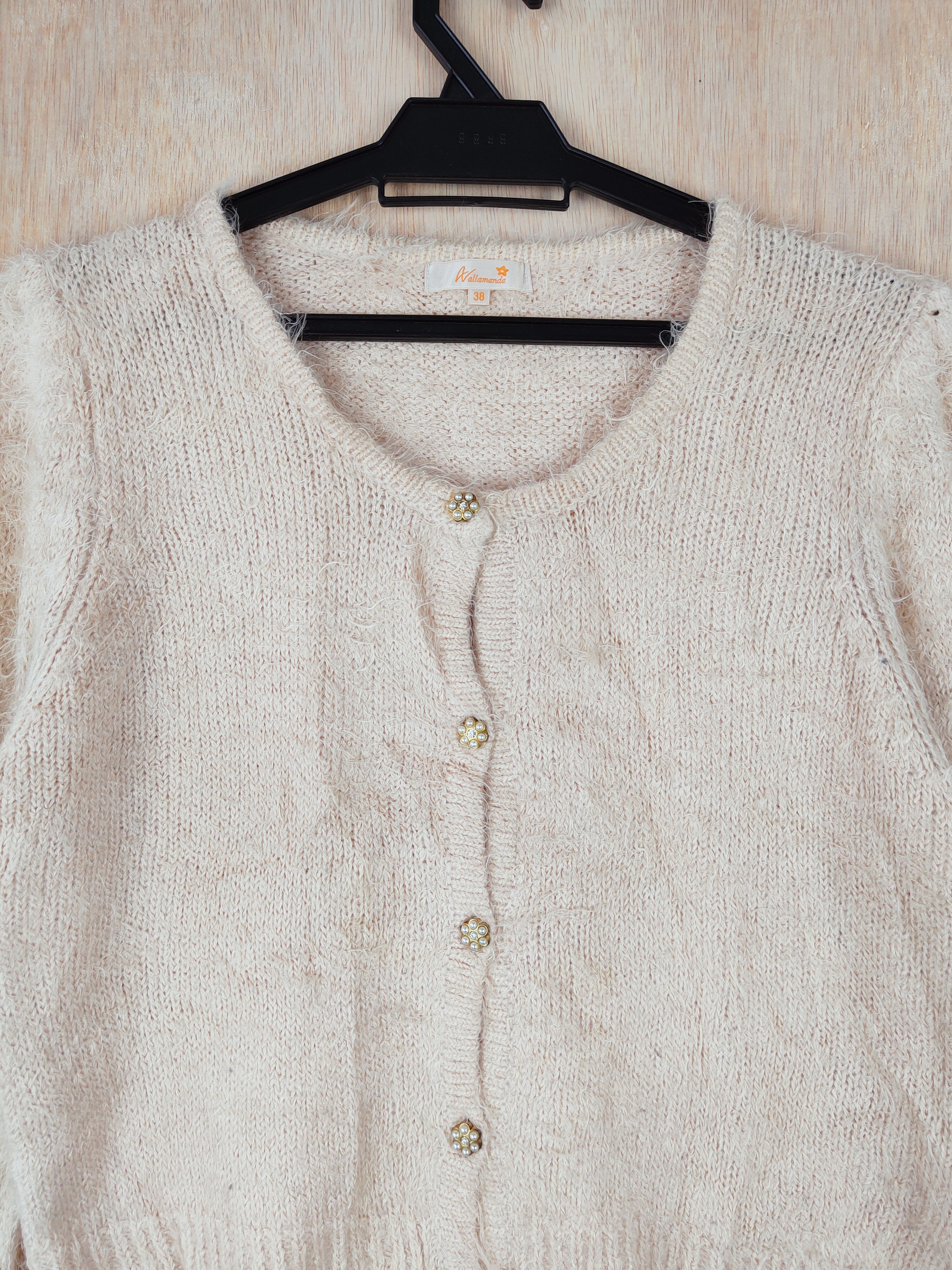 Homespun Knitwear × Japanese Brand Avallamanda Shaggy Mohair Knitwear crop top cardigan #S274 Size S / US 4 / IT 40 - 2 Thumbnail
