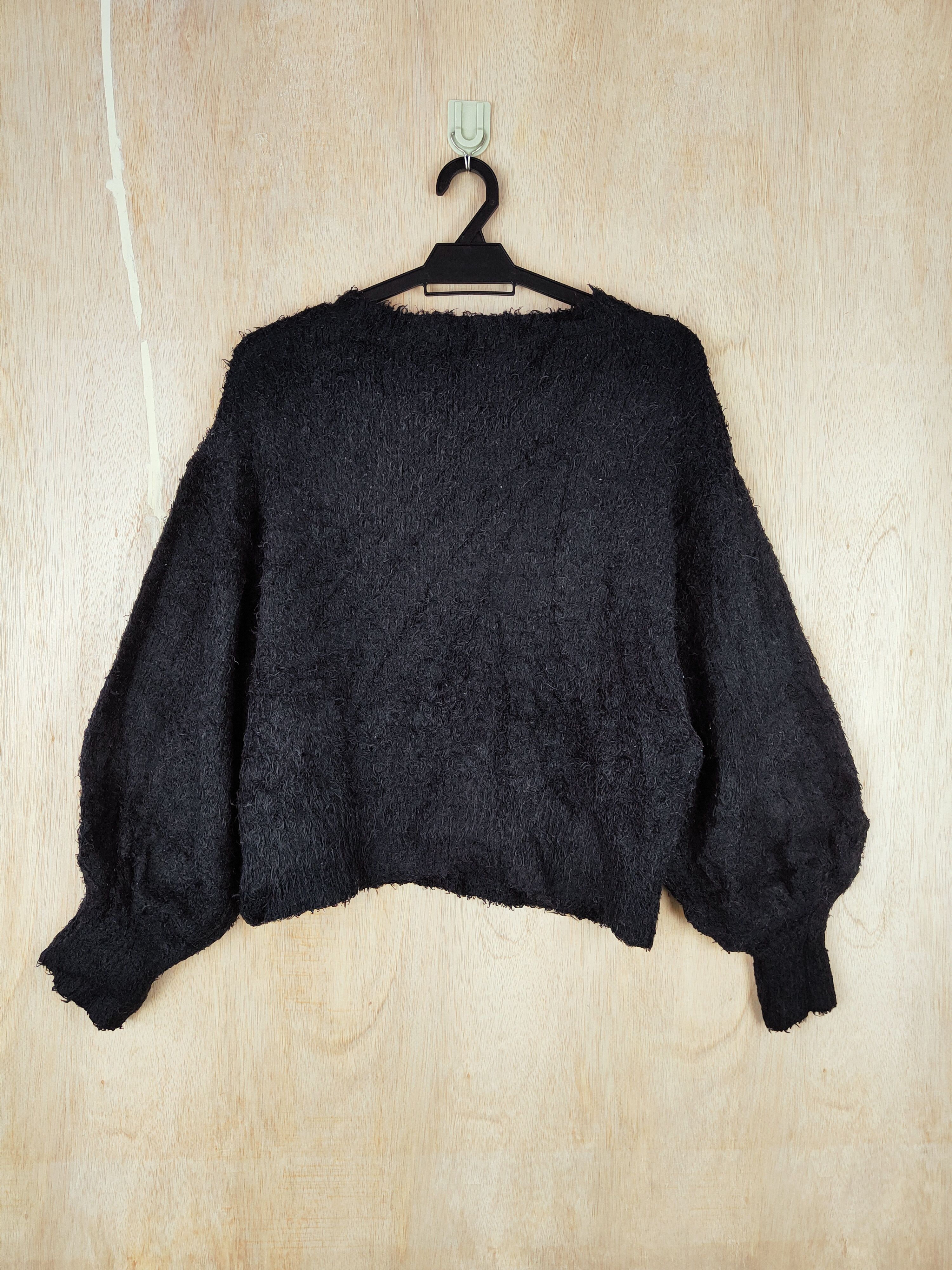 Homespun Knitwear × Japanese Brand GU (Flowers) Black Shag Shaggy Fur Mohair Knitwear #S271 Size US S / EU 44-46 / 1 - 5 Thumbnail
