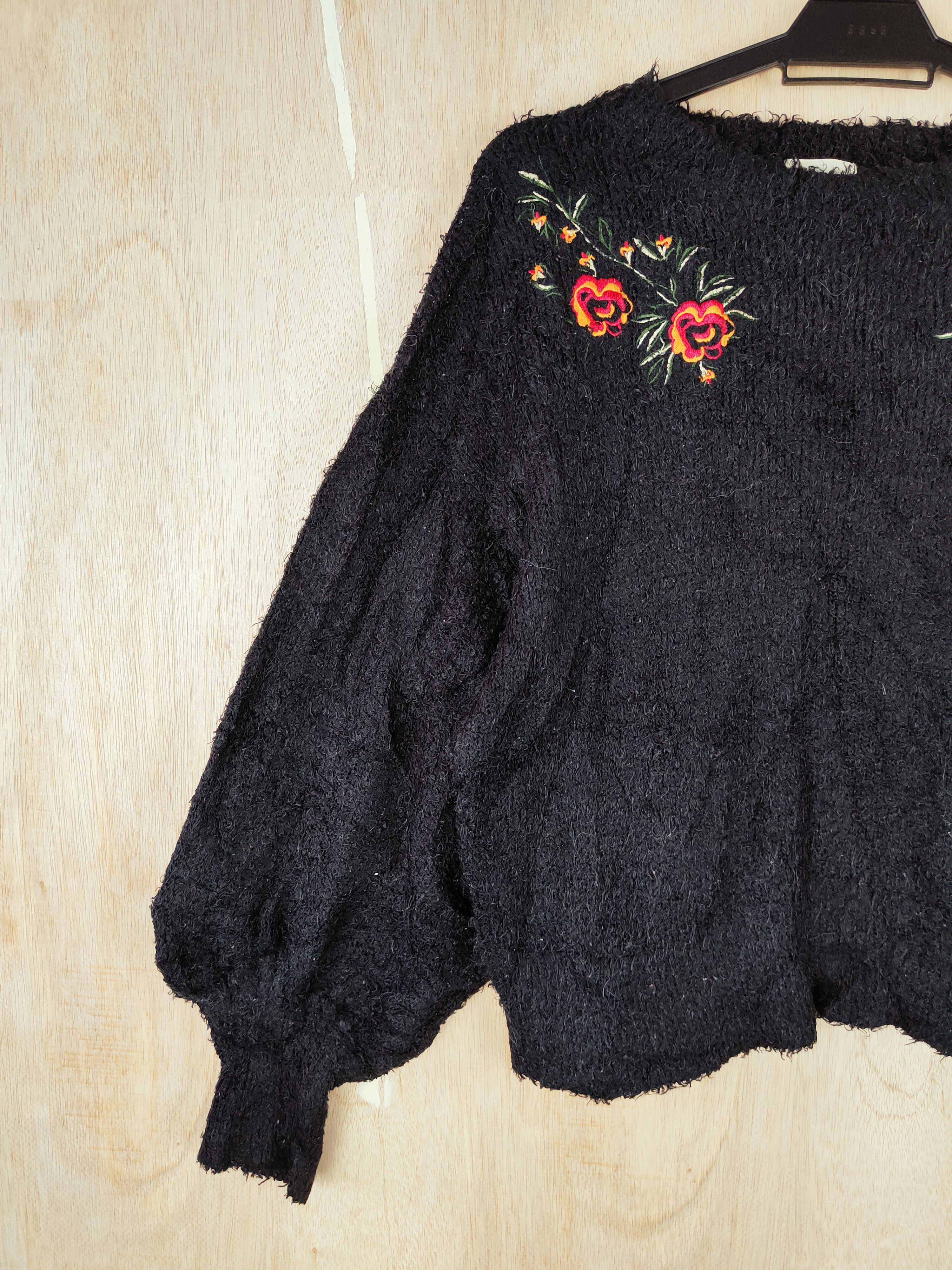 Homespun Knitwear × Japanese Brand GU (Flowers) Black Shag Shaggy Fur Mohair Knitwear #S271 Size US S / EU 44-46 / 1 - 3 Thumbnail