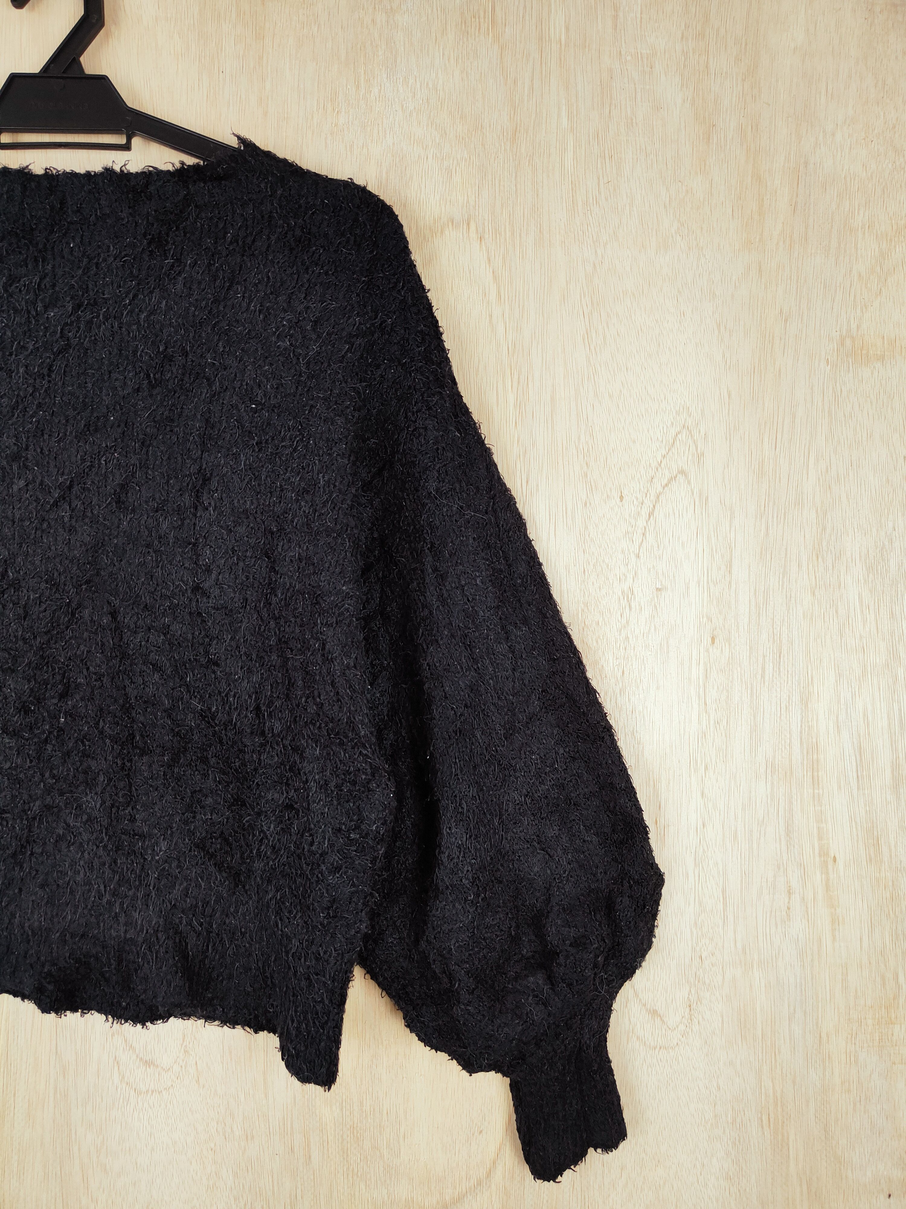 Homespun Knitwear × Japanese Brand GU (Flowers) Black Shag Shaggy Fur Mohair Knitwear #S271 Size US S / EU 44-46 / 1 - 7 Thumbnail