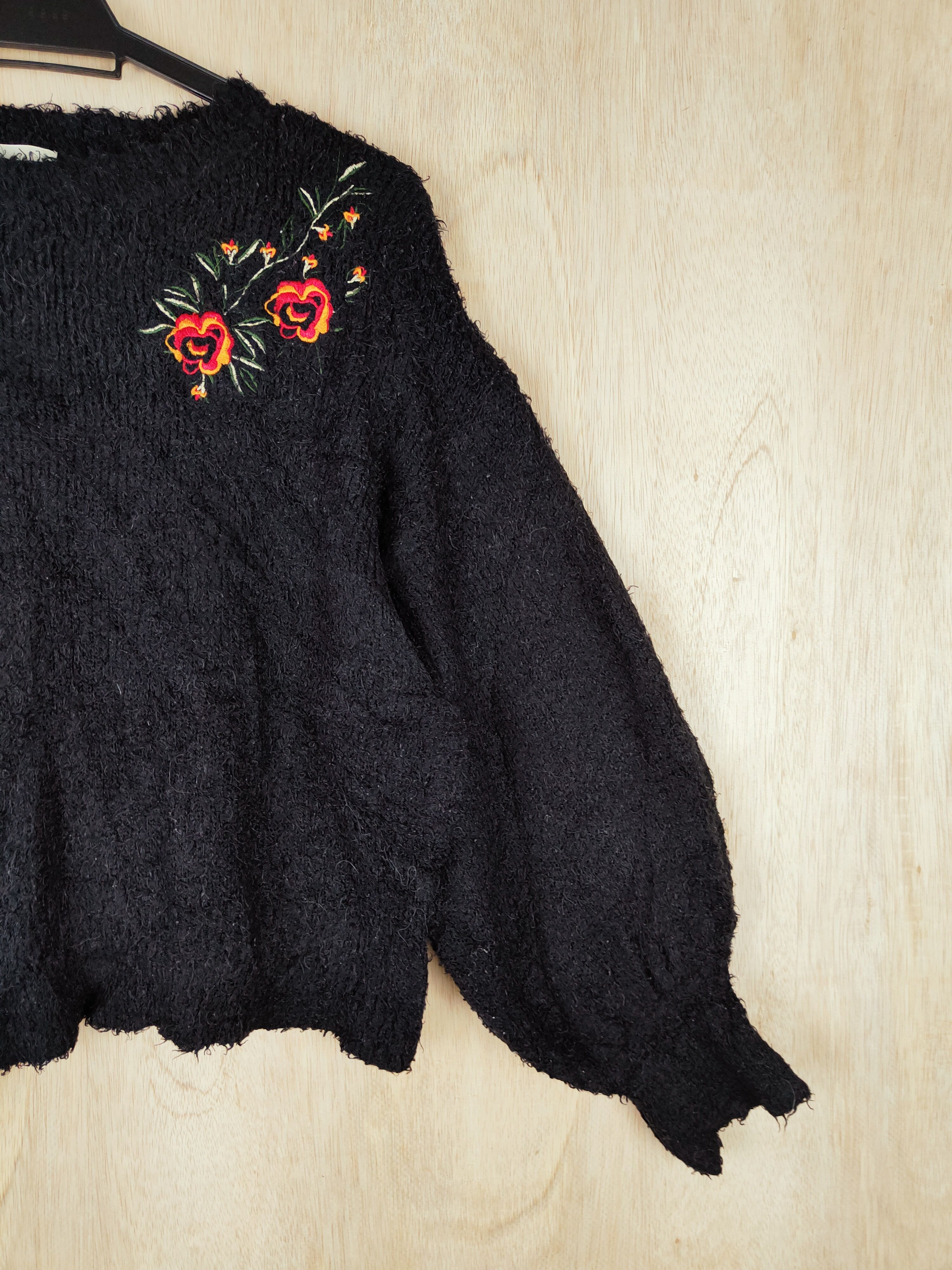 Homespun Knitwear × Japanese Brand GU (Flowers) Black Shag Shaggy Fur Mohair Knitwear #S271 Size US S / EU 44-46 / 1 - 4 Thumbnail