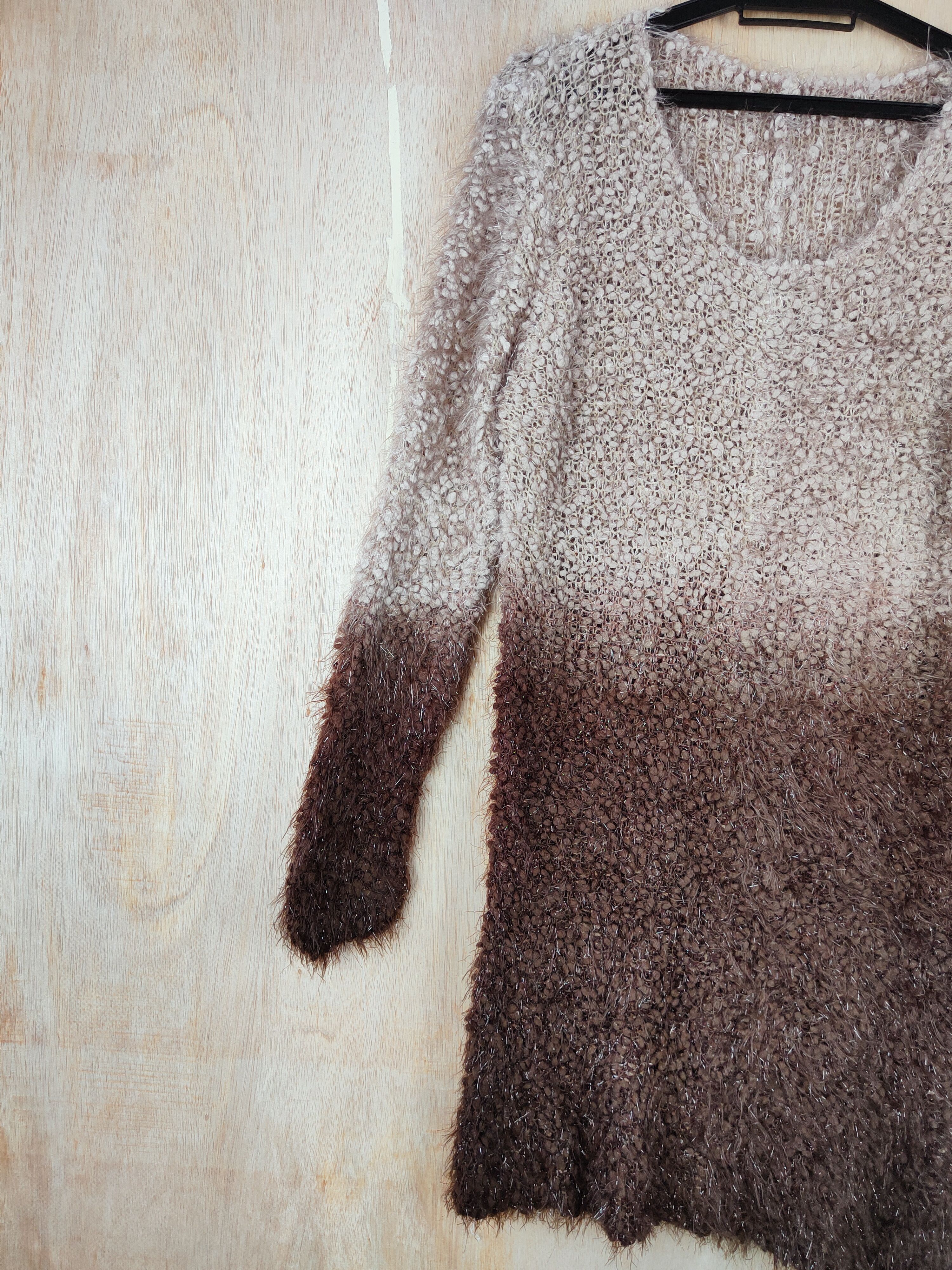 Homespun Knitwear × Japanese Brand × Vintage Mire-Ru Brown Shag Shaggy Fur Mohair Knitwear #s272 Size M / US 6-8 / IT 42-44 - 3 Thumbnail
