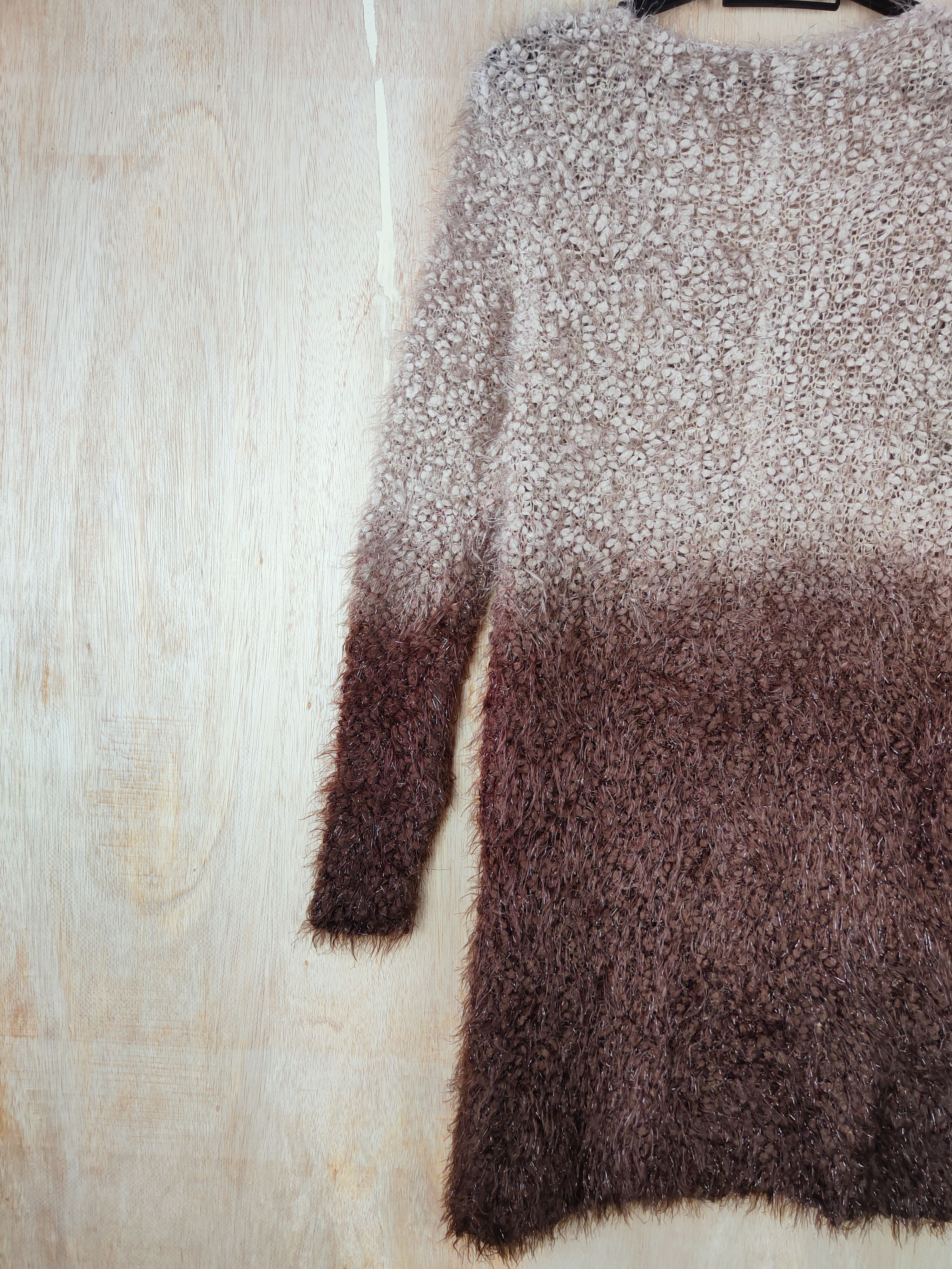Homespun Knitwear × Japanese Brand × Vintage Mire-Ru Brown Shag Shaggy Fur Mohair Knitwear #s272 Size M / US 6-8 / IT 42-44 - 6 Thumbnail
