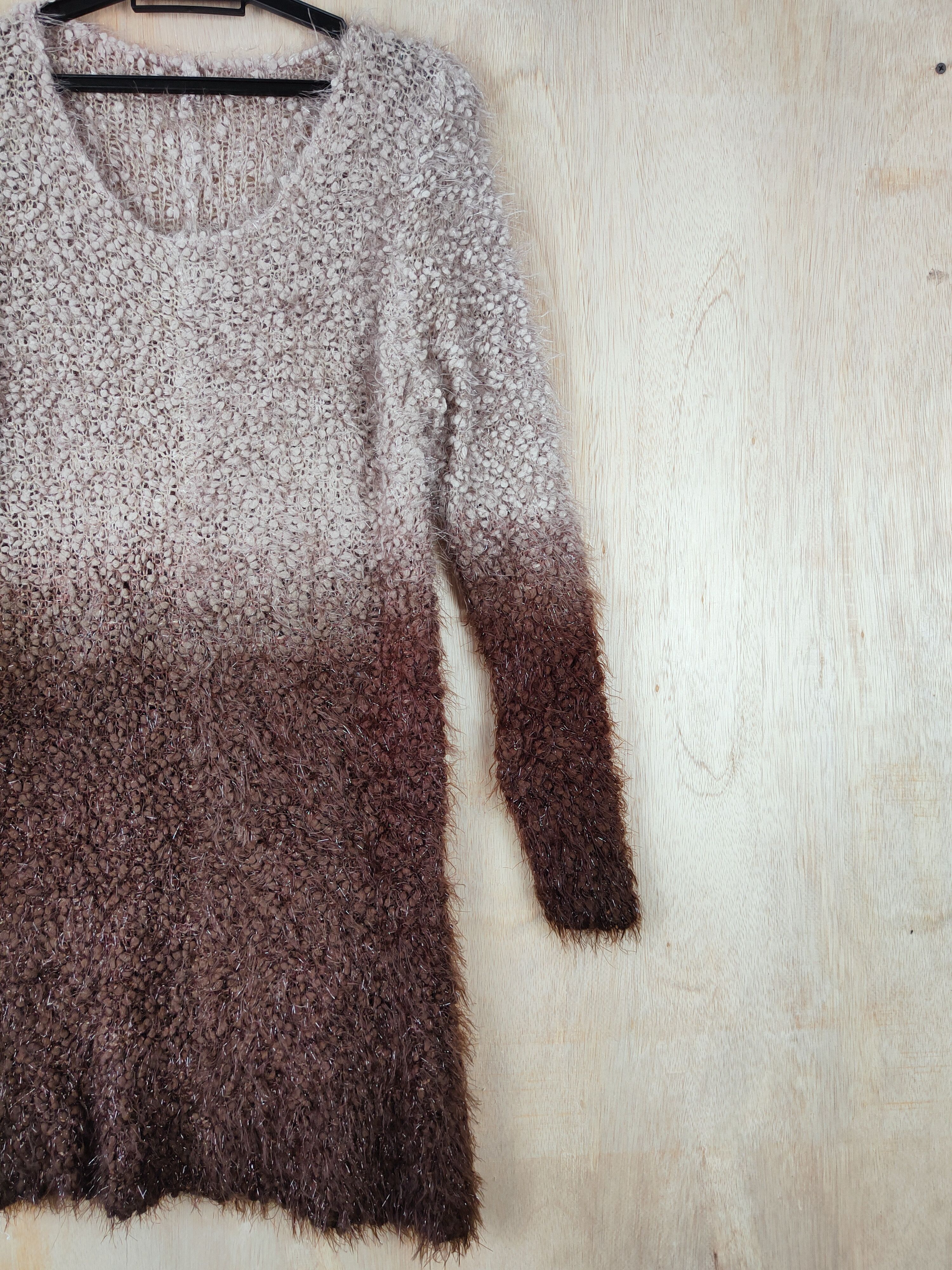 Homespun Knitwear × Japanese Brand × Vintage Mire-Ru Brown Shag Shaggy Fur Mohair Knitwear #s272 Size M / US 6-8 / IT 42-44 - 4 Thumbnail