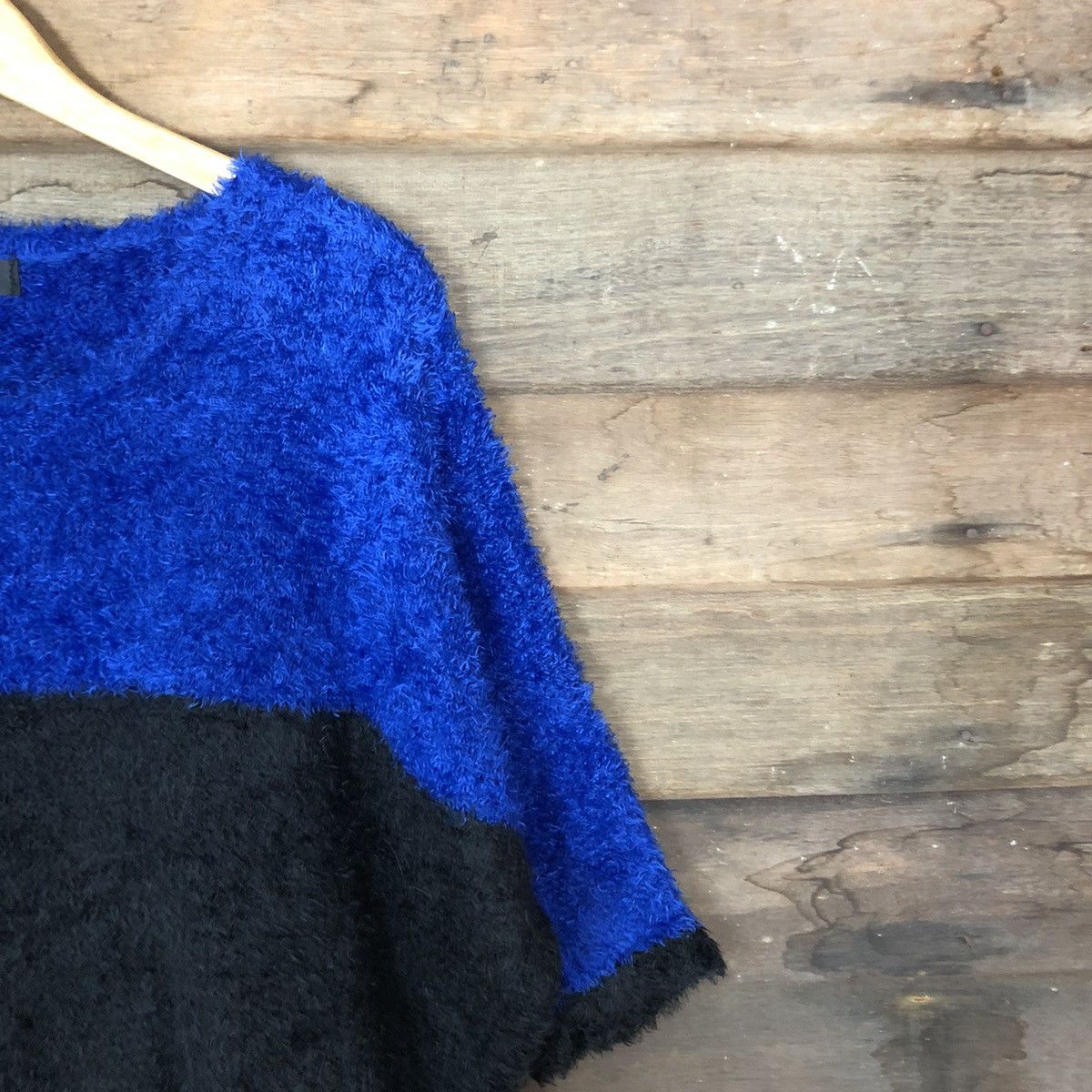 Japanese Brand Putielal Stripe Baggy Mohair Fur Knitwear #0513 Size US XL / EU 56 / 4 - 5 Thumbnail