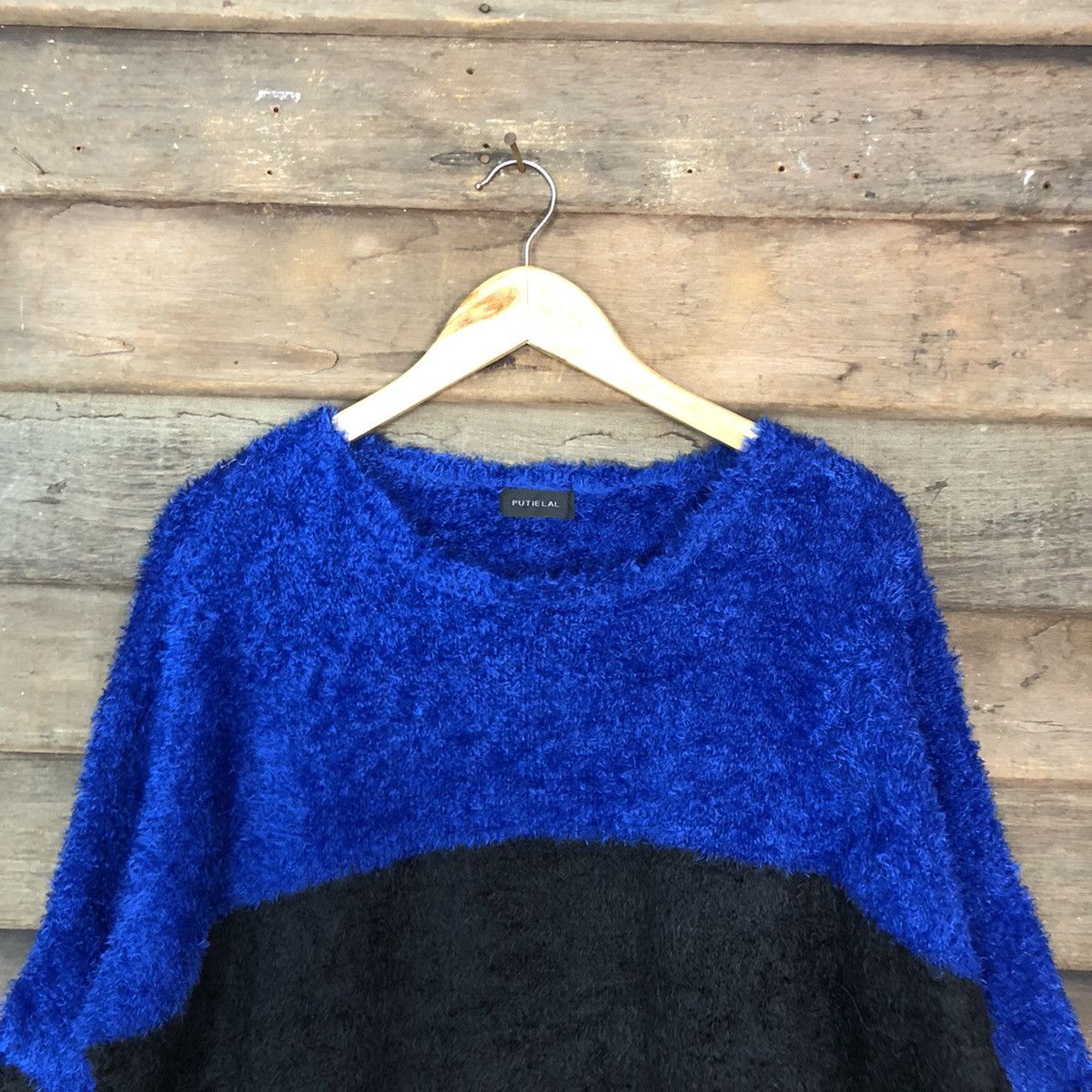 Japanese Brand Putielal Stripe Baggy Mohair Fur Knitwear #0513 Size US XL / EU 56 / 4 - 9 Thumbnail
