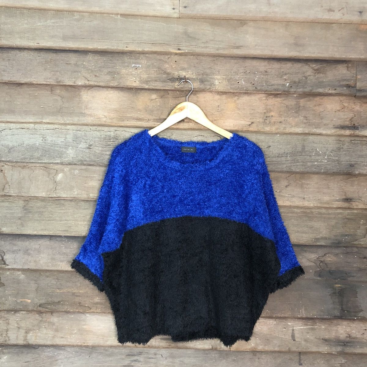 Japanese Brand Putielal Stripe Baggy Mohair Fur Knitwear #0513 Size US XL / EU 56 / 4 - 3 Thumbnail