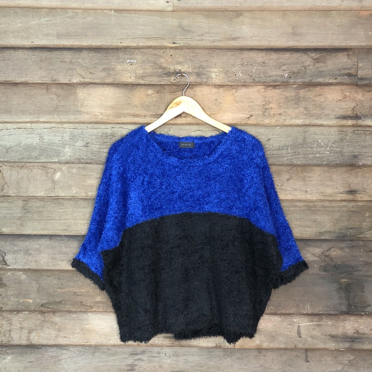 Japanese Brand Putielal Stripe Baggy Mohair Fur Knitwear #0513 Size US XL / EU 56 / 4 - 1 Thumbnail
