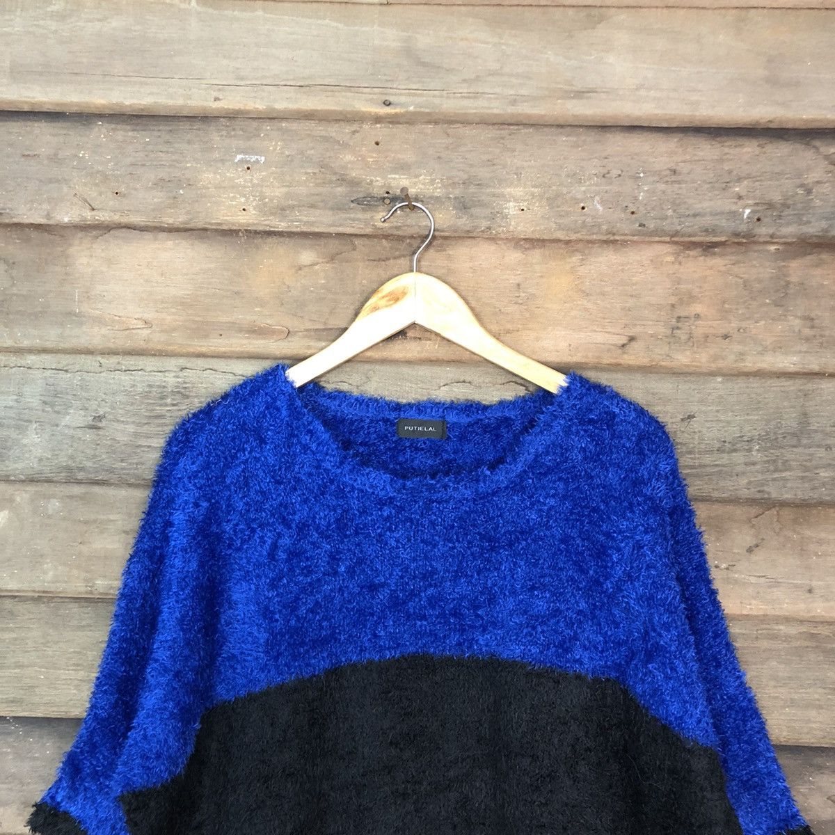 Japanese Brand Putielal Stripe Baggy Mohair Fur Knitwear #0513 Size US XL / EU 56 / 4 - 2 Thumbnail