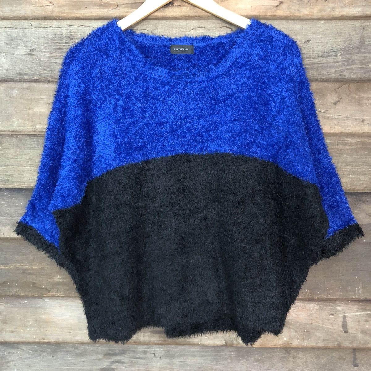 Japanese Brand Putielal Stripe Baggy Mohair Fur Knitwear #0513 Size US XL / EU 56 / 4 - 8 Thumbnail